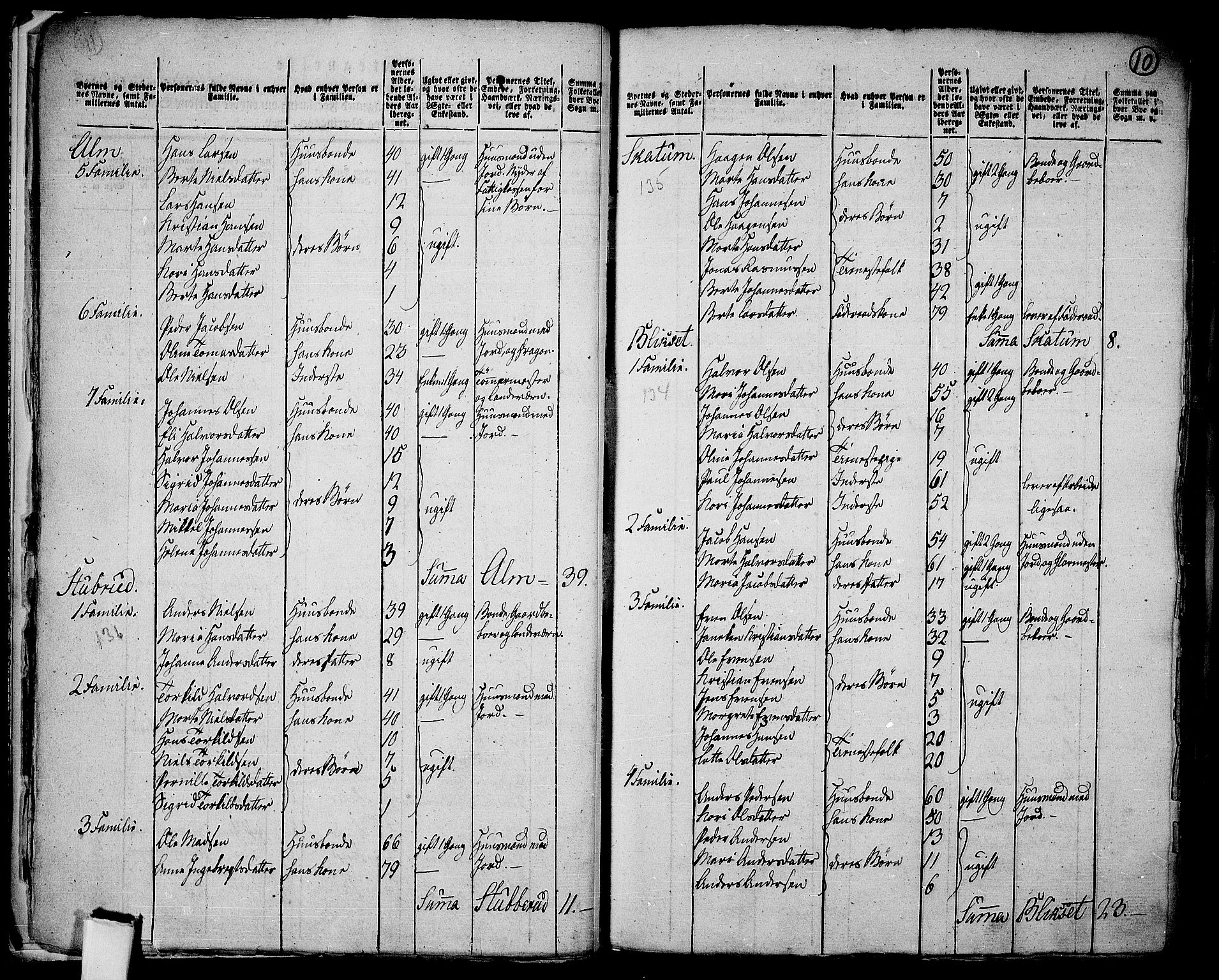 RA, 1801 census for 0528P Toten, 1801, p. 9b-10a