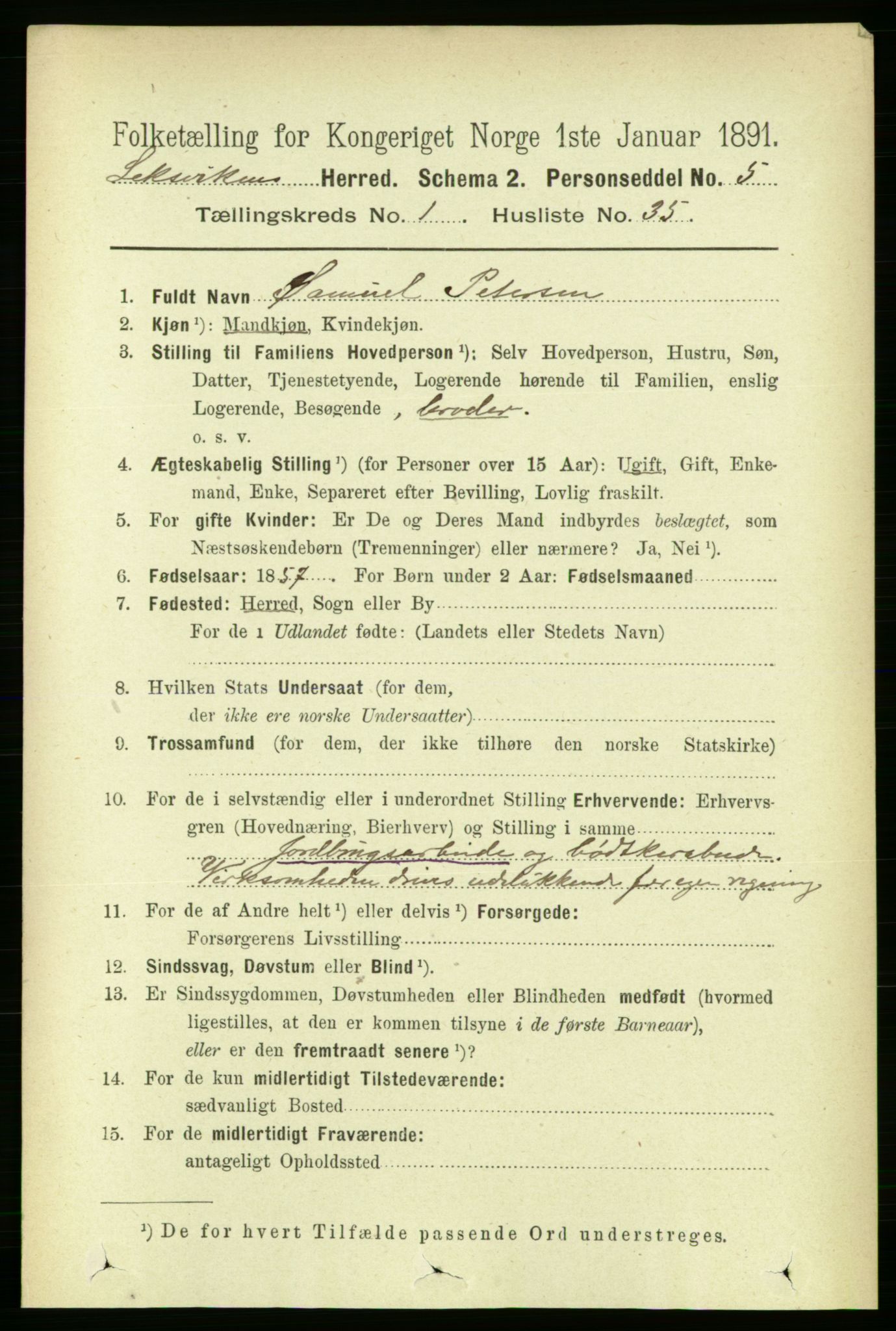 RA, 1891 census for 1718 Leksvik, 1891, p. 334