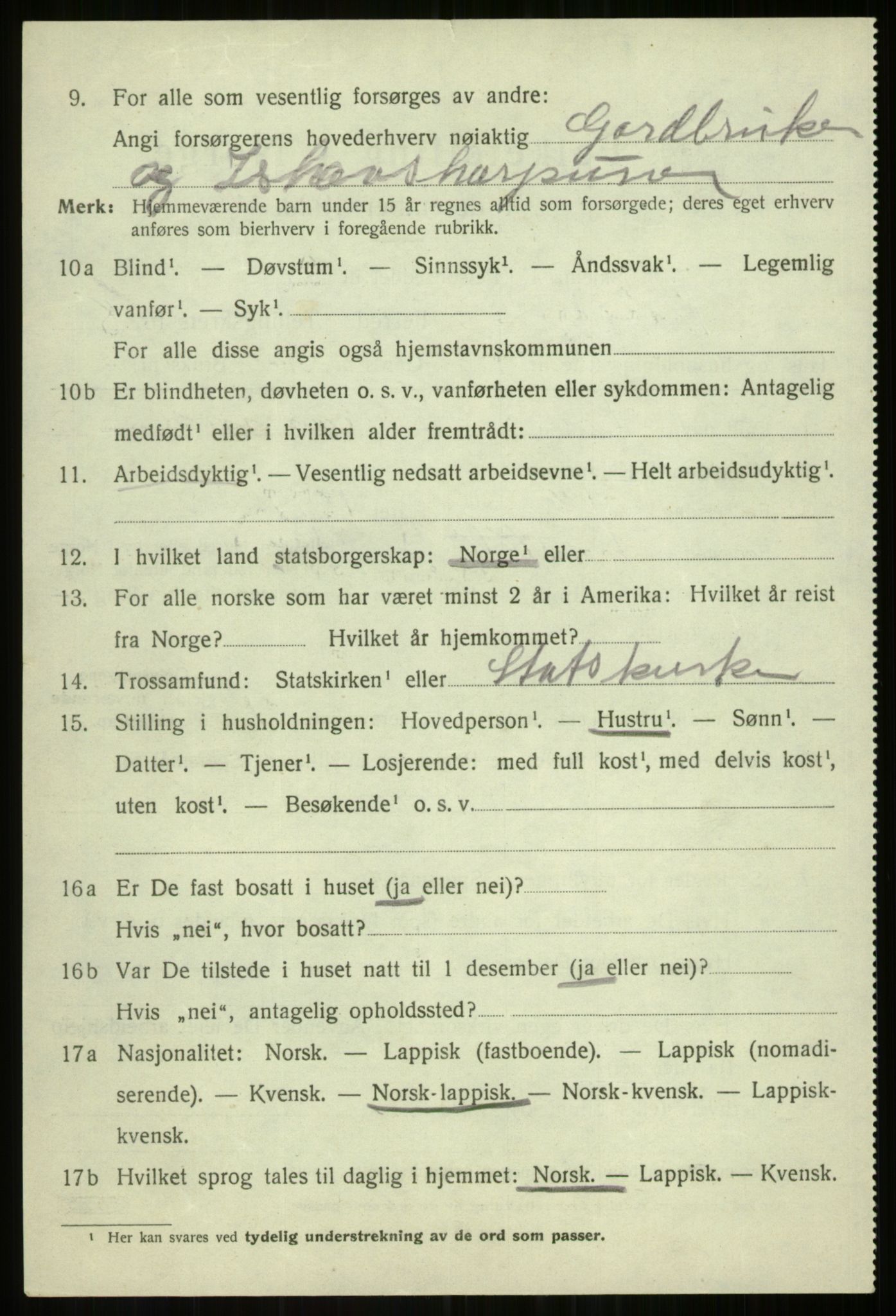 SATØ, 1920 census for Balsfjord, 1920, p. 4508