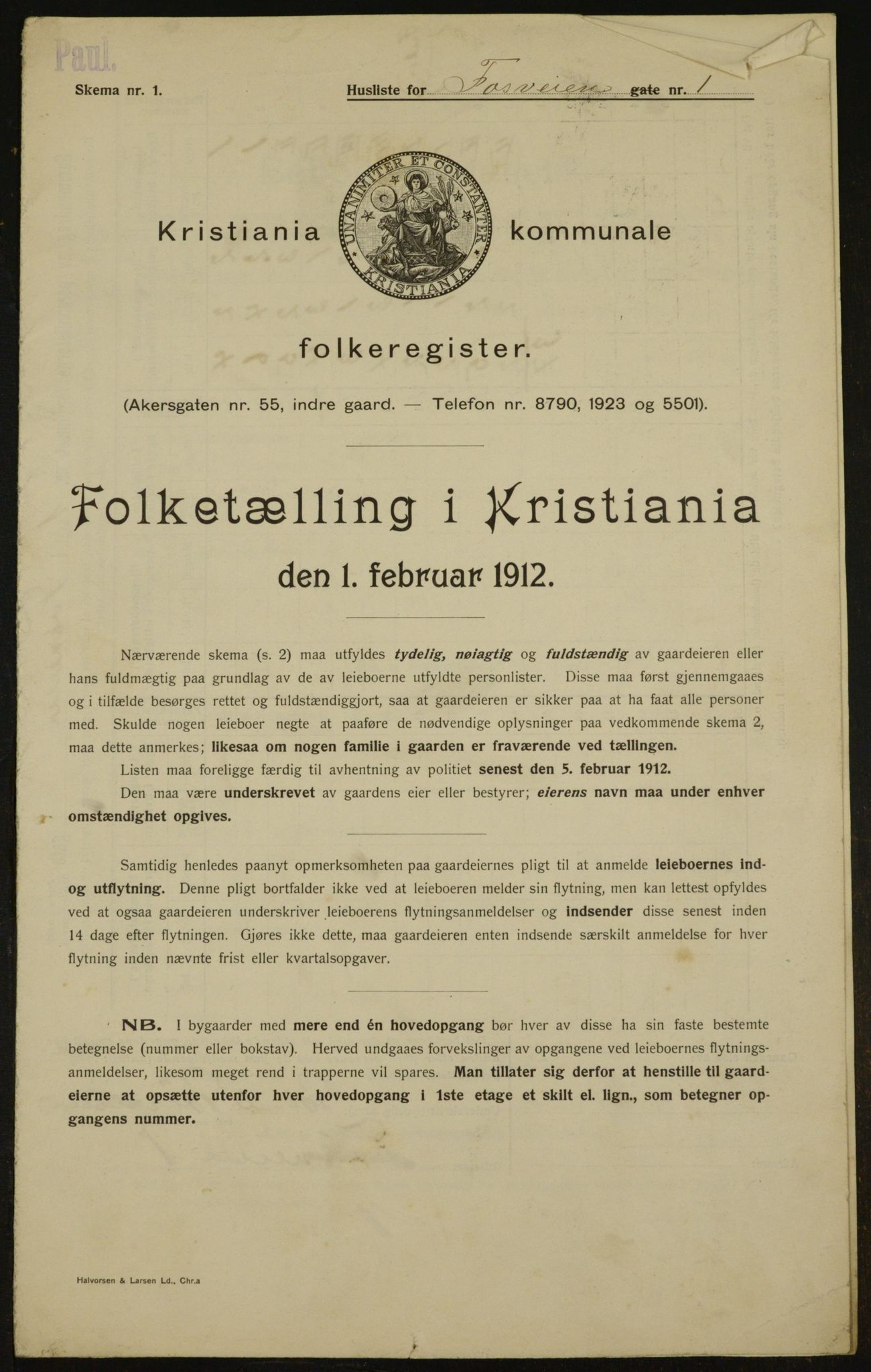 OBA, Municipal Census 1912 for Kristiania, 1912, p. 24666