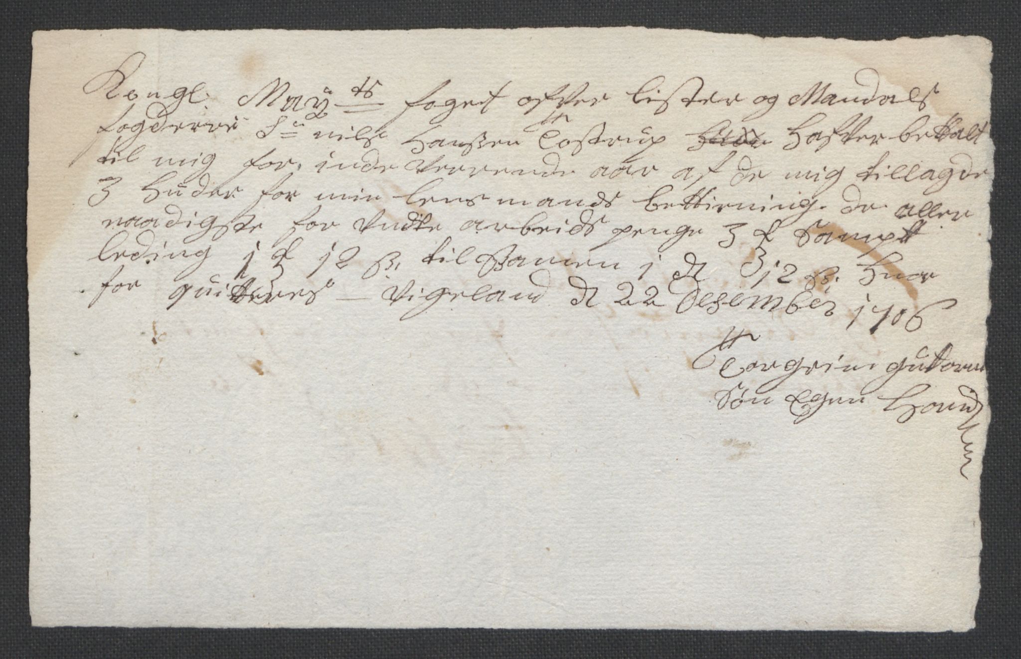 Rentekammeret inntil 1814, Reviderte regnskaper, Fogderegnskap, AV/RA-EA-4092/R43/L2551: Fogderegnskap Lista og Mandal, 1705-1709, p. 320