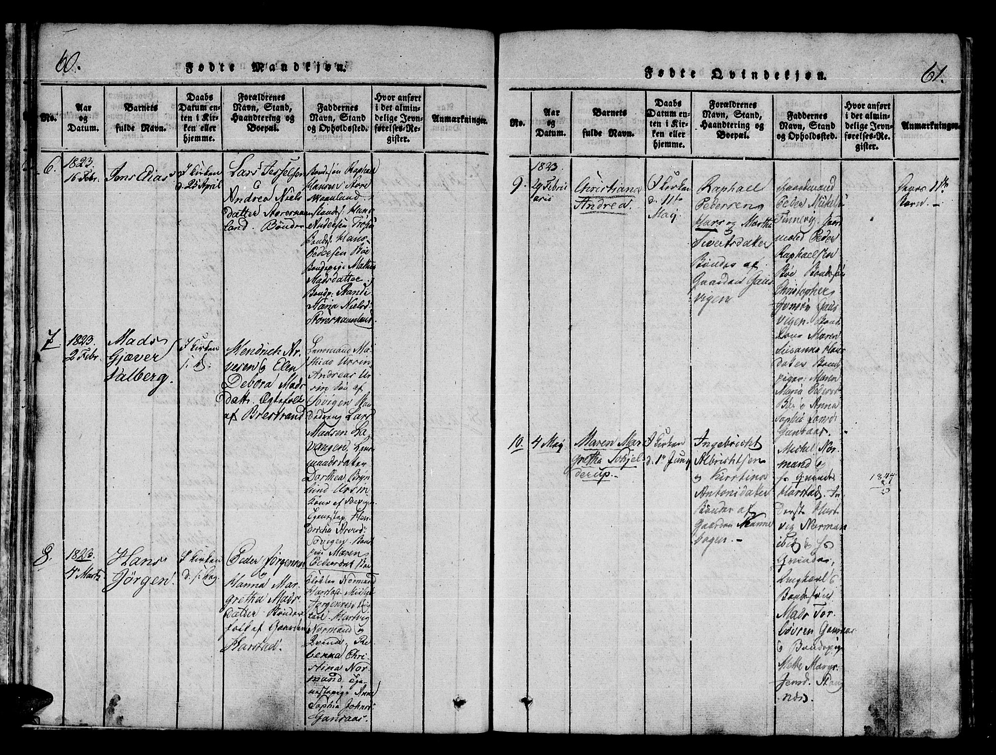 Trondenes sokneprestkontor, AV/SATØ-S-1319/H/Ha/L0006kirke: Parish register (official) no. 6, 1821-1827, p. 60-61