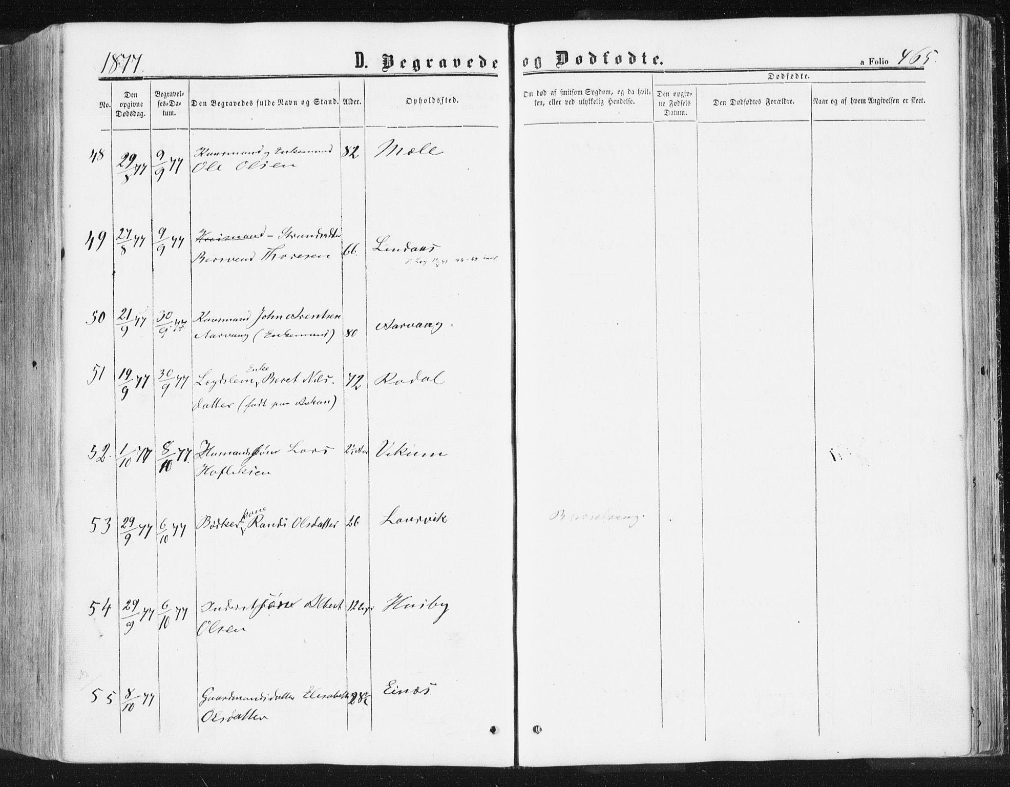 Ministerialprotokoller, klokkerbøker og fødselsregistre - Møre og Romsdal, AV/SAT-A-1454/578/L0905: Parish register (official) no. 578A04, 1859-1877, p. 465