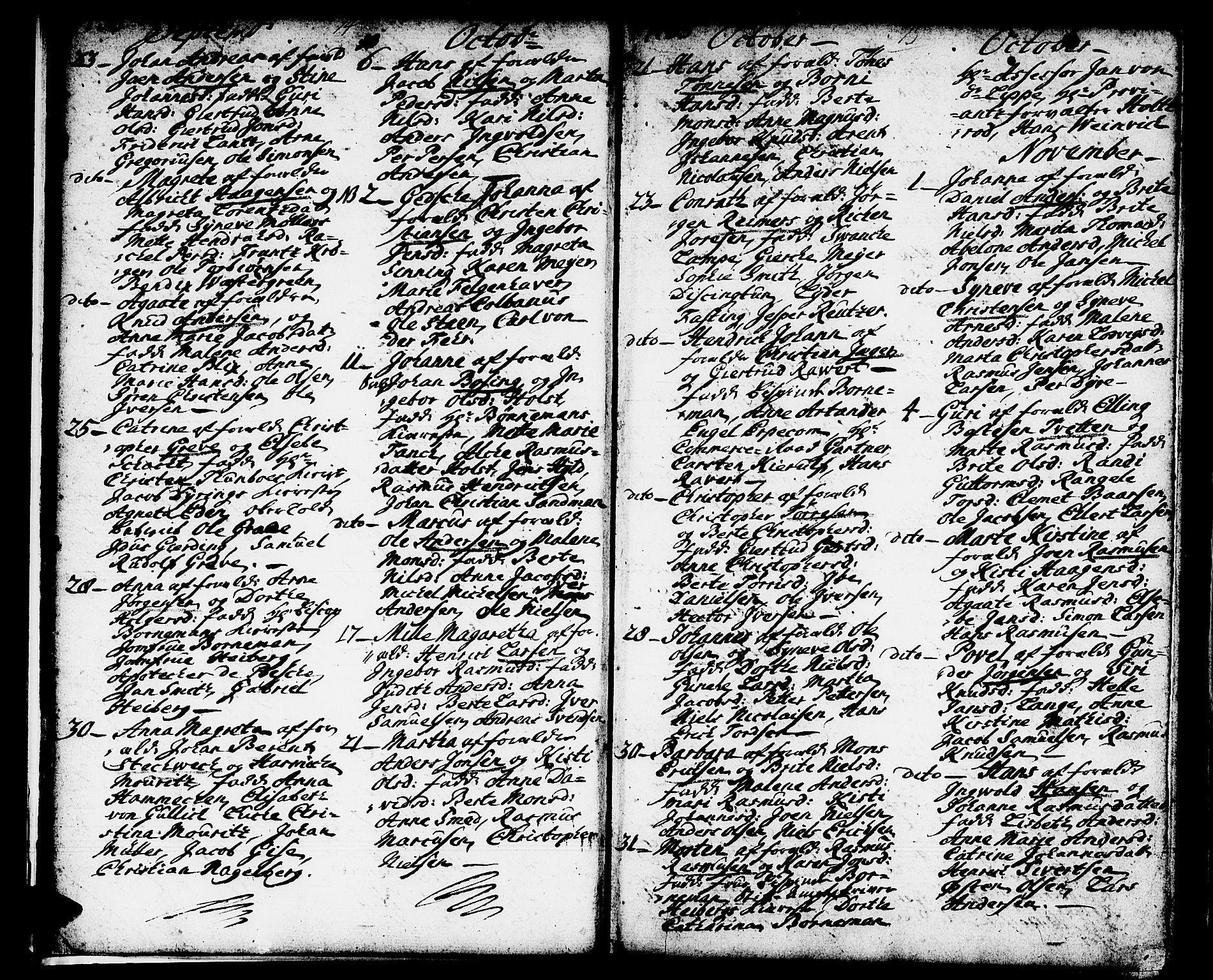 Domkirken sokneprestembete, AV/SAB-A-74801/H/Haa/L0002: Parish register (official) no. A 2, 1733-1750, p. 14-15