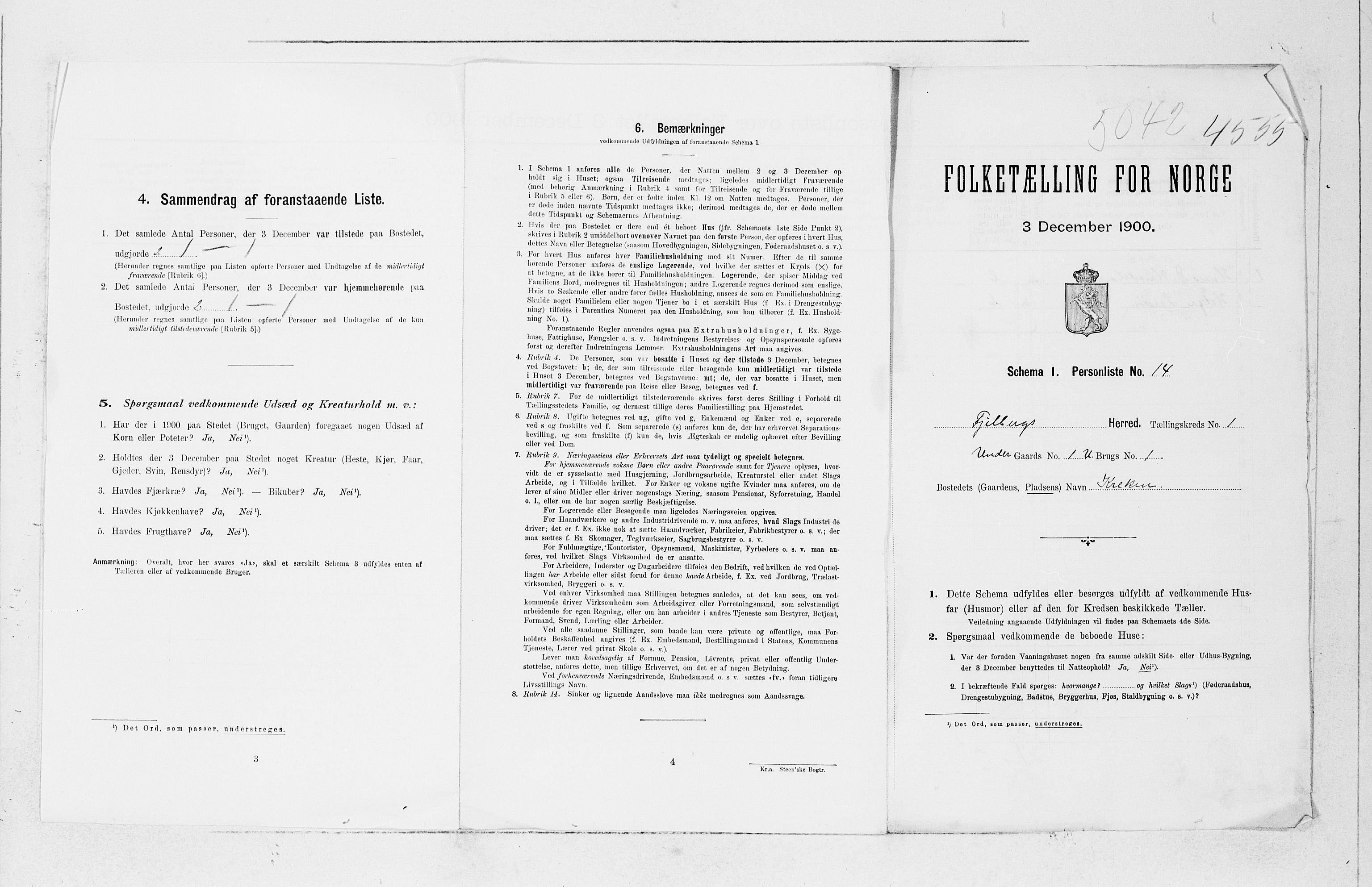 SAB, 1900 census for Fjelberg, 1900, p. 30