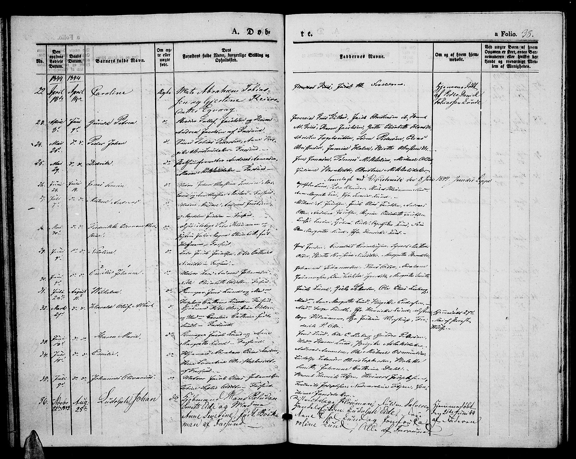 Farsund sokneprestkontor, AV/SAK-1111-0009/F/Fa/L0003: Parish register (official) no. A 3, 1836-1846, p. 38