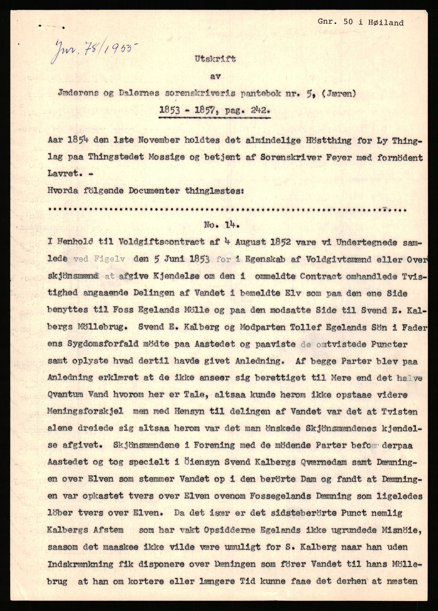 Statsarkivet i Stavanger, SAST/A-101971/03/Y/Yj/L0022: Avskrifter sortert etter gårdsnavn: Foss - Frøiland i Hetland, 1750-1930, p. 219