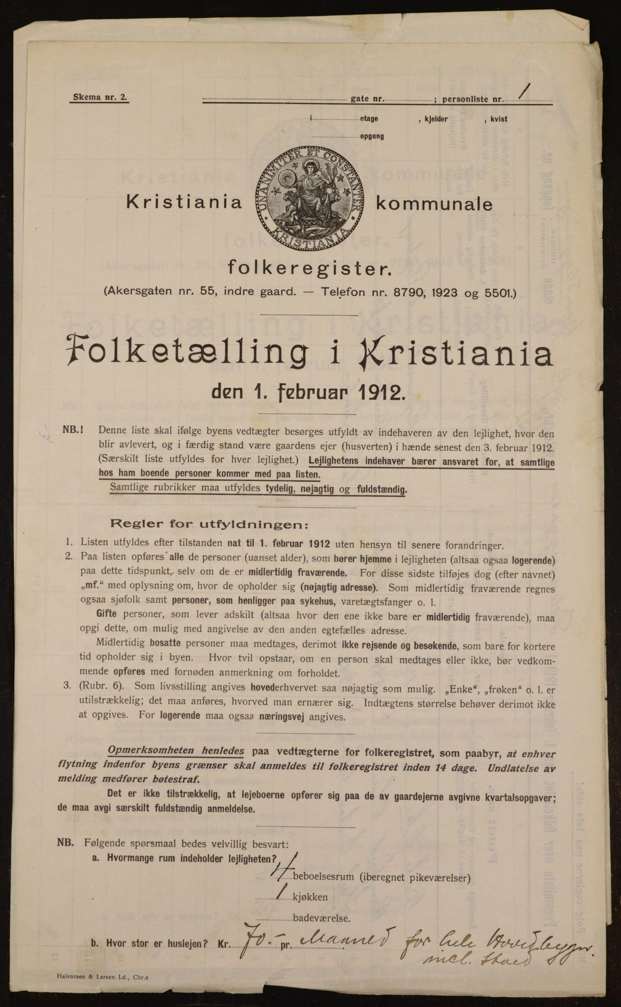 OBA, Municipal Census 1912 for Kristiania, 1912, p. 17784