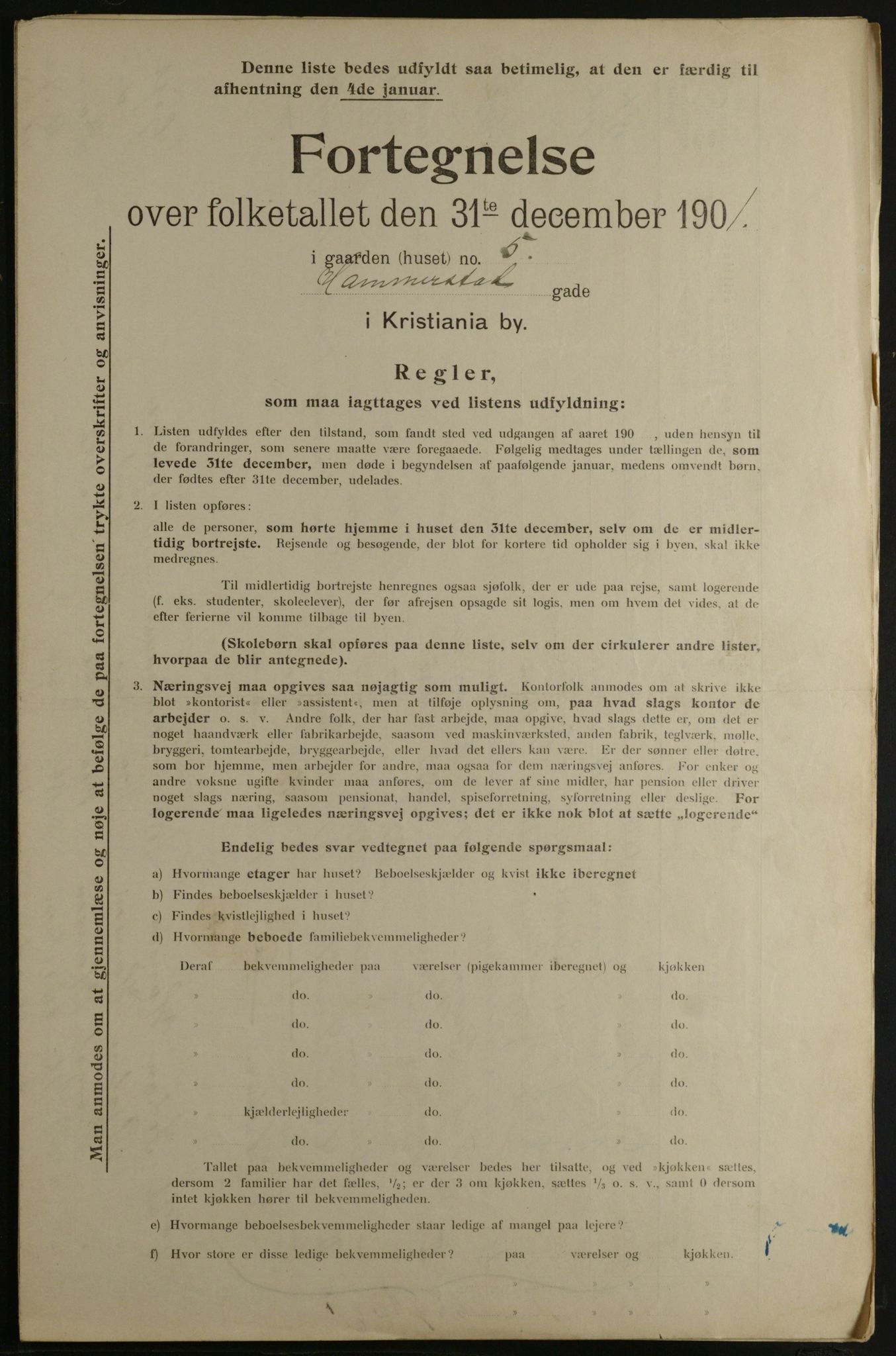 OBA, Municipal Census 1901 for Kristiania, 1901, p. 5593