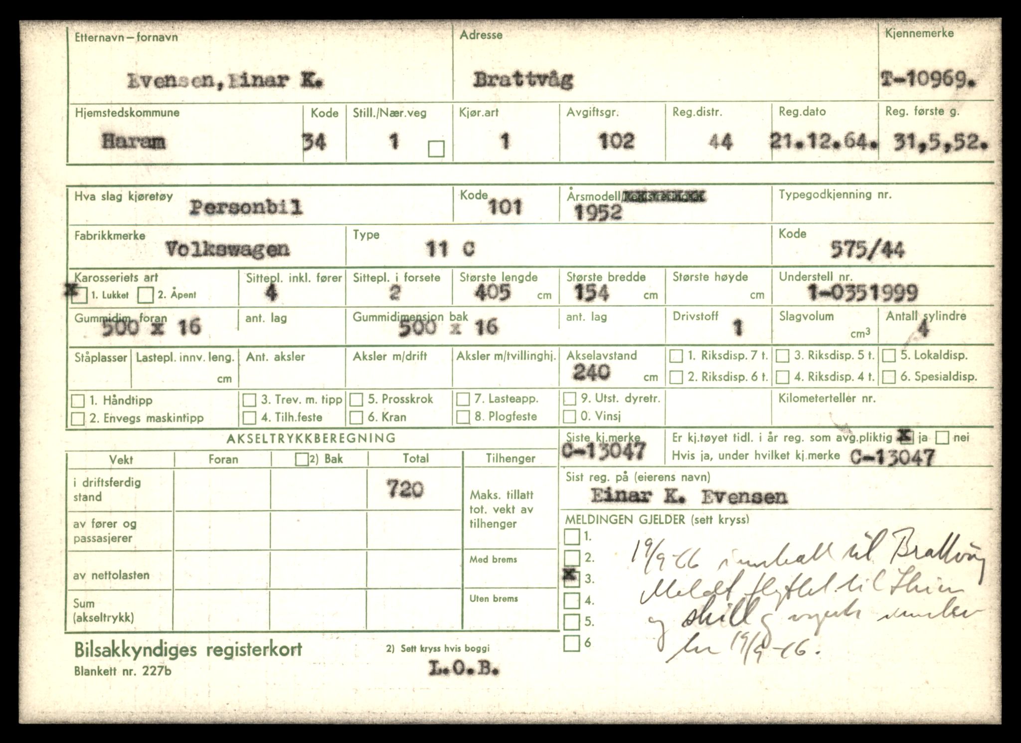 Møre og Romsdal vegkontor - Ålesund trafikkstasjon, SAT/A-4099/F/Fe/L0025: Registreringskort for kjøretøy T 10931 - T 11045, 1927-1998, p. 1099