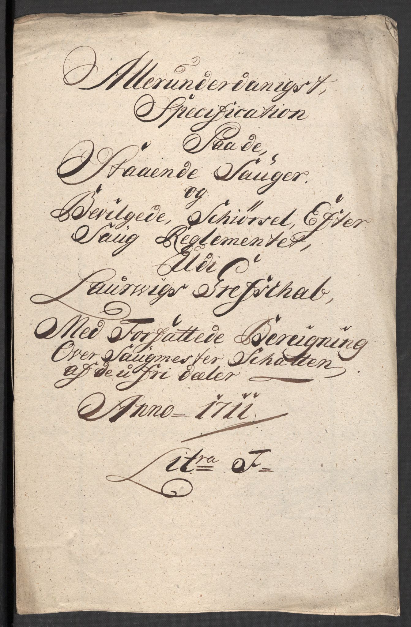 Rentekammeret inntil 1814, Reviderte regnskaper, Fogderegnskap, AV/RA-EA-4092/R33/L1983: Fogderegnskap Larvik grevskap, 1711, p. 155