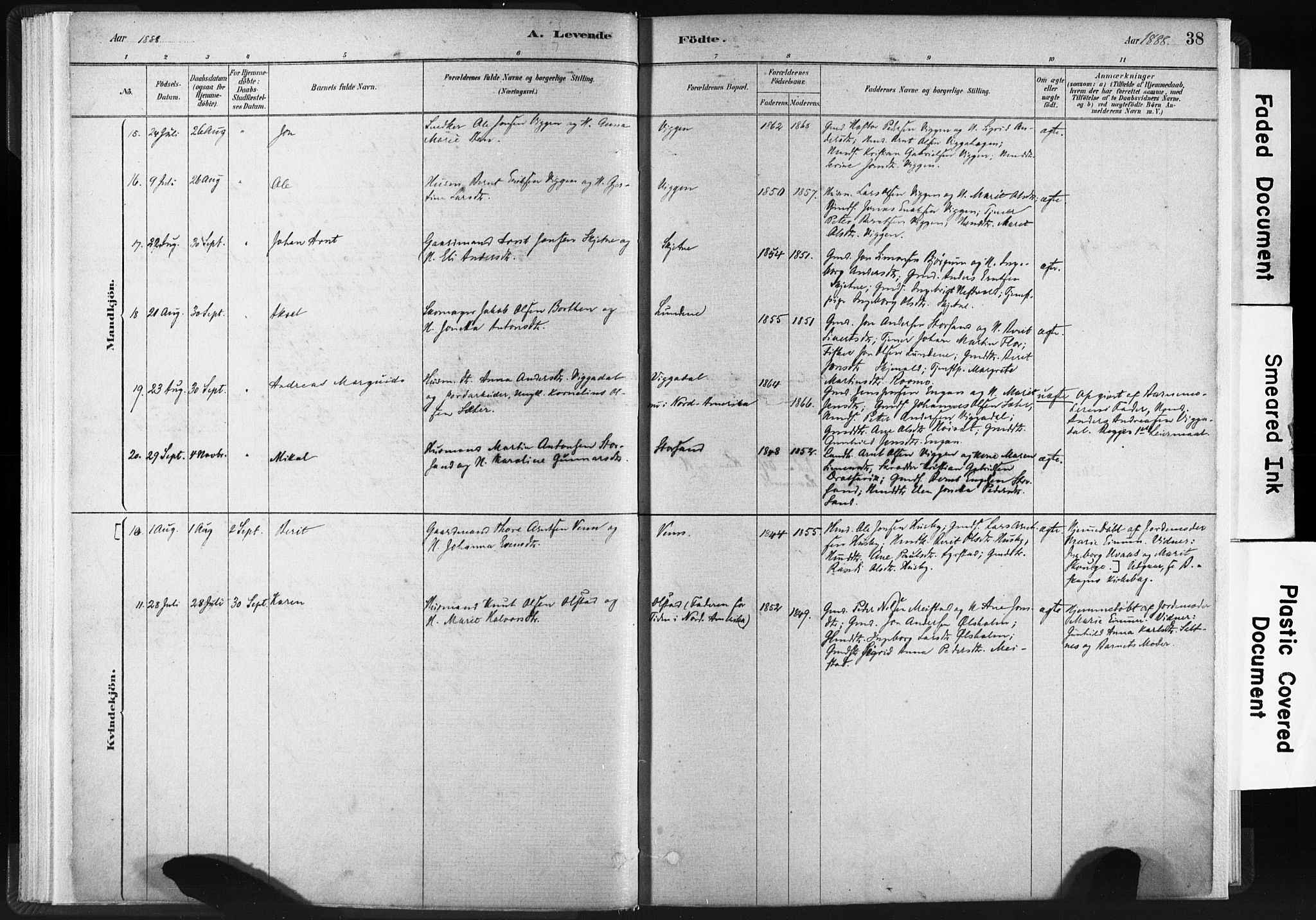 Ministerialprotokoller, klokkerbøker og fødselsregistre - Sør-Trøndelag, SAT/A-1456/665/L0773: Parish register (official) no. 665A08, 1879-1905, p. 38