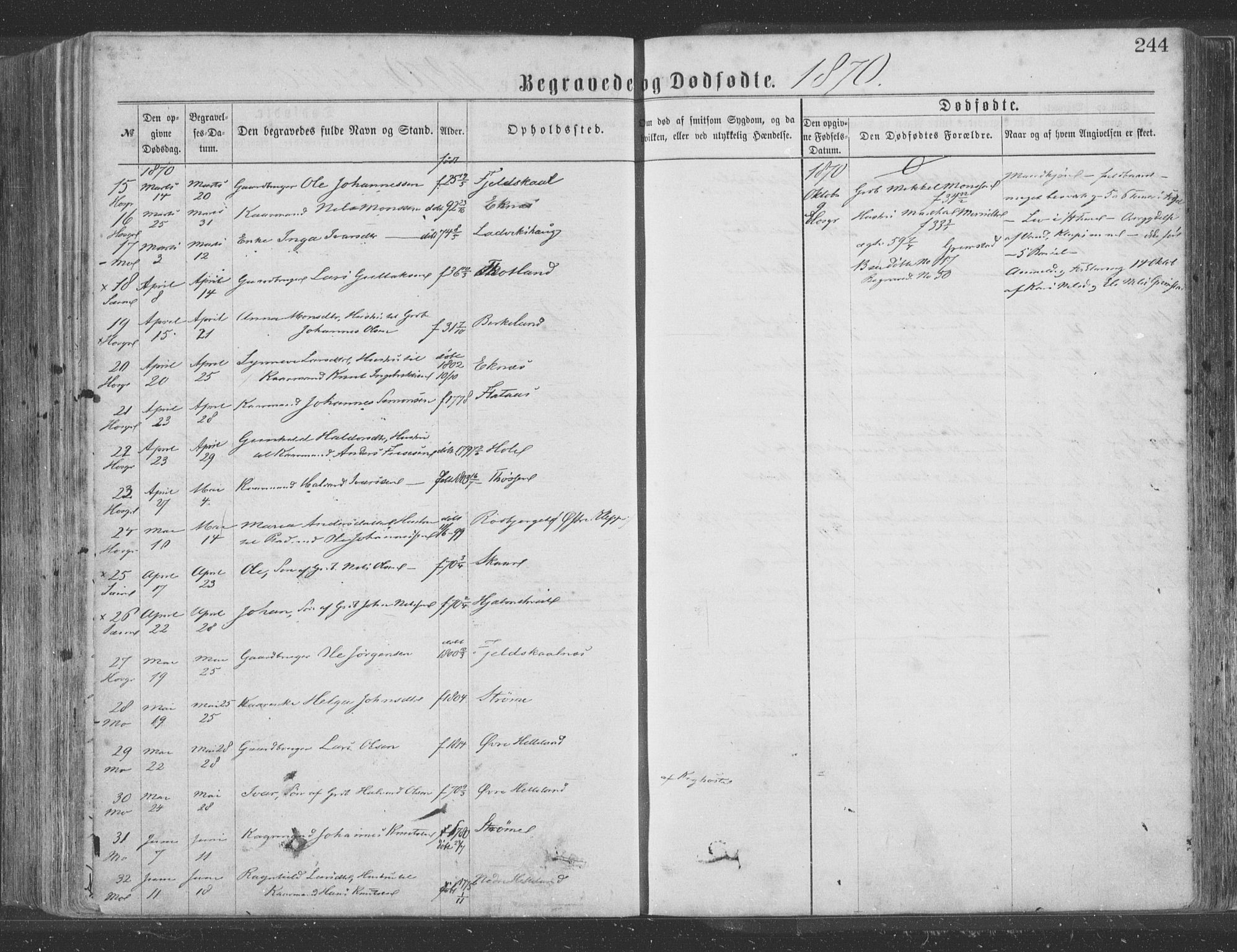 Hosanger sokneprestembete, AV/SAB-A-75801/H/Haa: Parish register (official) no. A 9, 1864-1876, p. 244