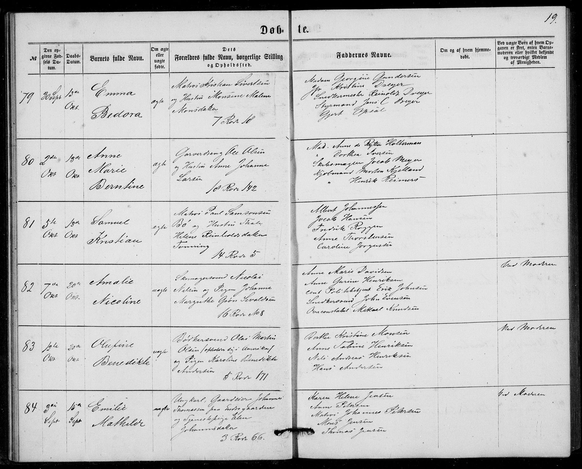 Fødselsstiftelsens sokneprestembete, ført av overlegen*, SAB/-: Parish register (official) no. A 1, 1863-1883, p. 19