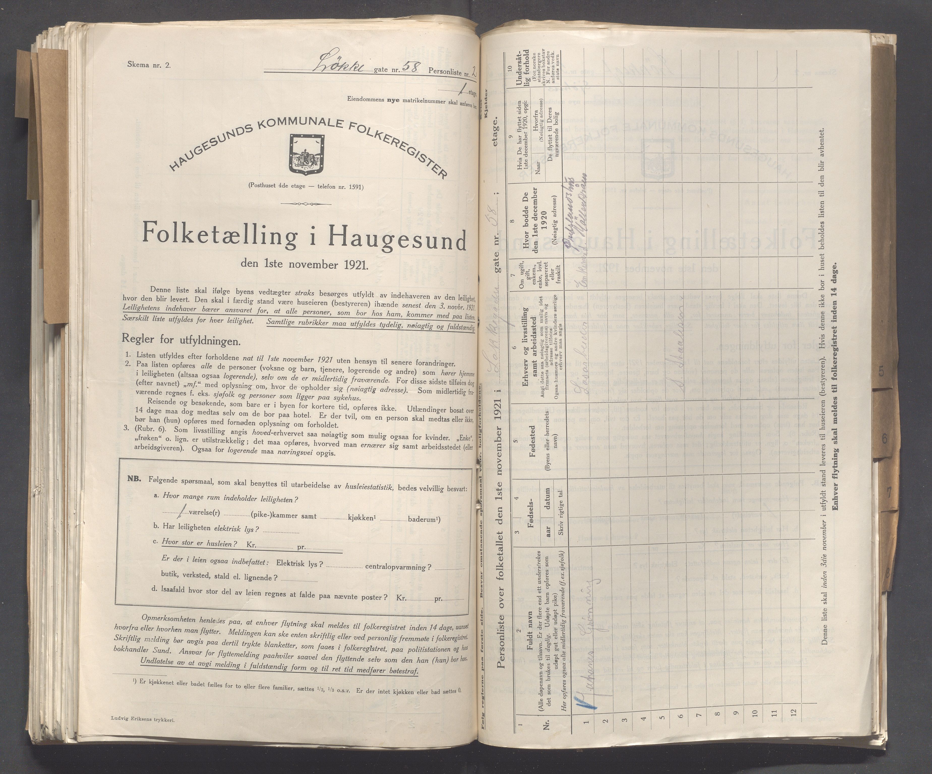 IKAR, Local census 1.11.1921 for Haugesund, 1921, p. 6538