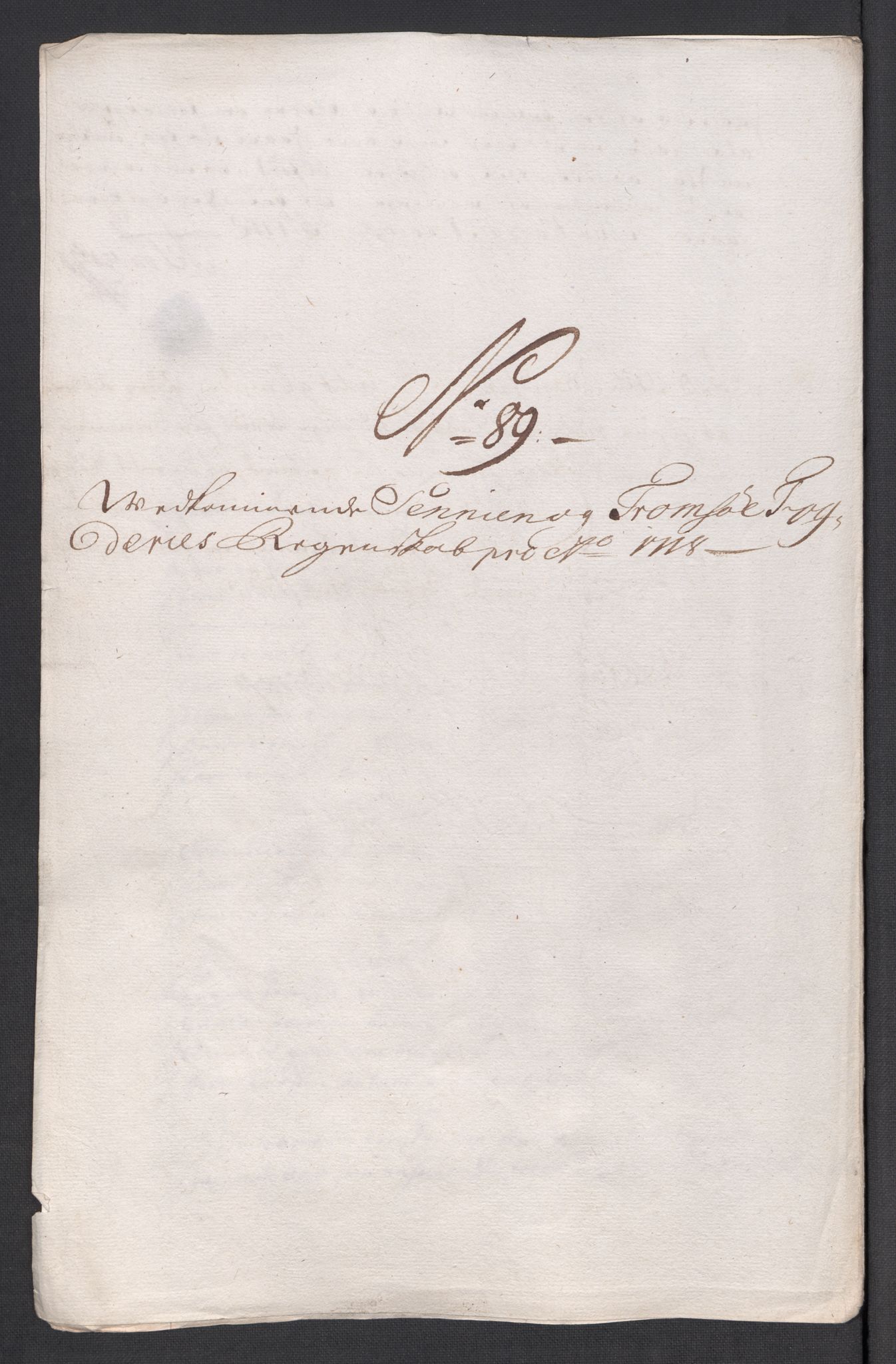 Rentekammeret inntil 1814, Reviderte regnskaper, Fogderegnskap, AV/RA-EA-4092/R68/L4764: Fogderegnskap Senja og Troms, 1718, p. 387