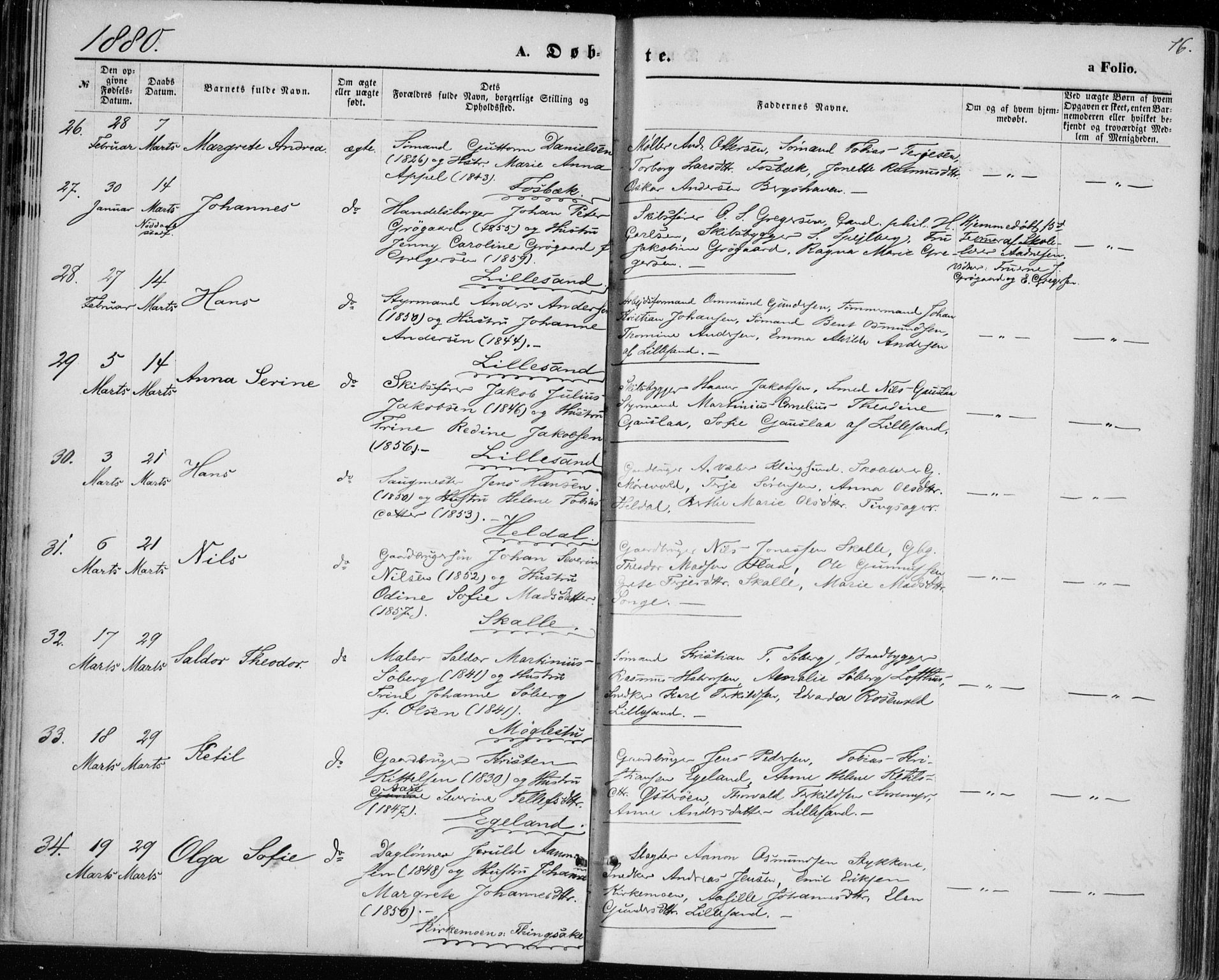 Vestre Moland sokneprestkontor, AV/SAK-1111-0046/F/Fa/Fab/L0008: Parish register (official) no. A 8, 1873-1883, p. 76