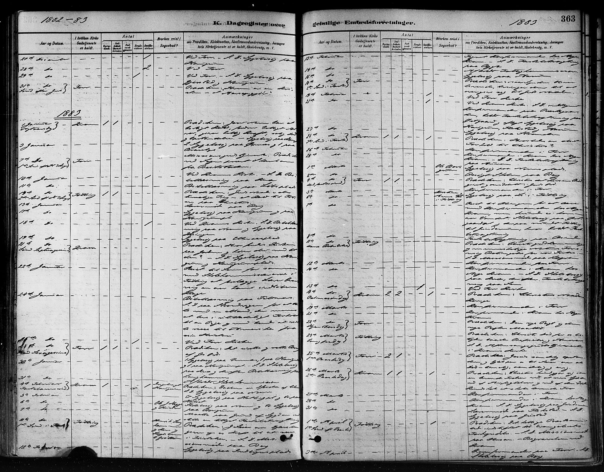 Ministerialprotokoller, klokkerbøker og fødselsregistre - Nord-Trøndelag, SAT/A-1458/746/L0448: Parish register (official) no. 746A07 /1, 1878-1900, p. 363