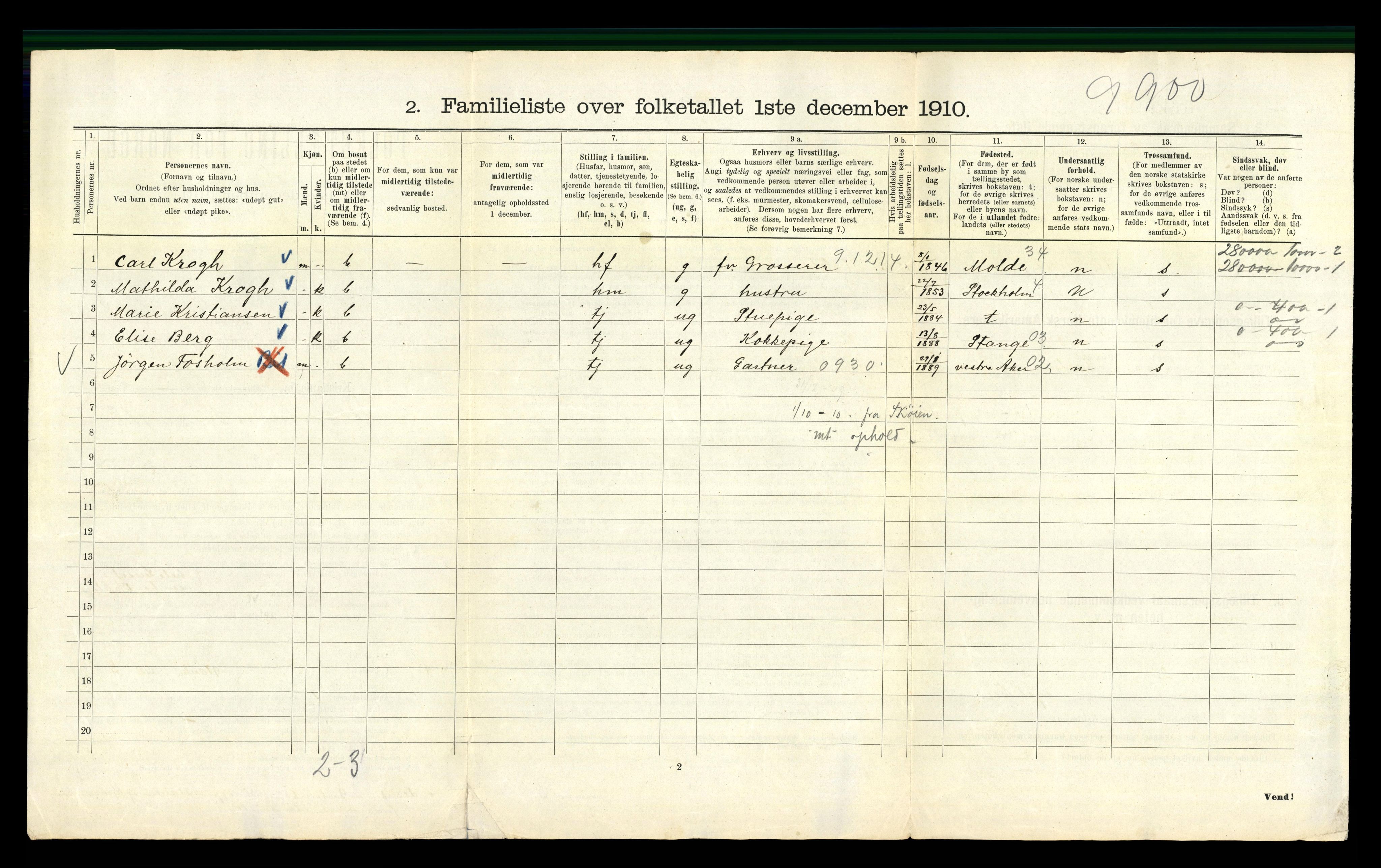 RA, 1910 census for Kristiania, 1910, p. 17670