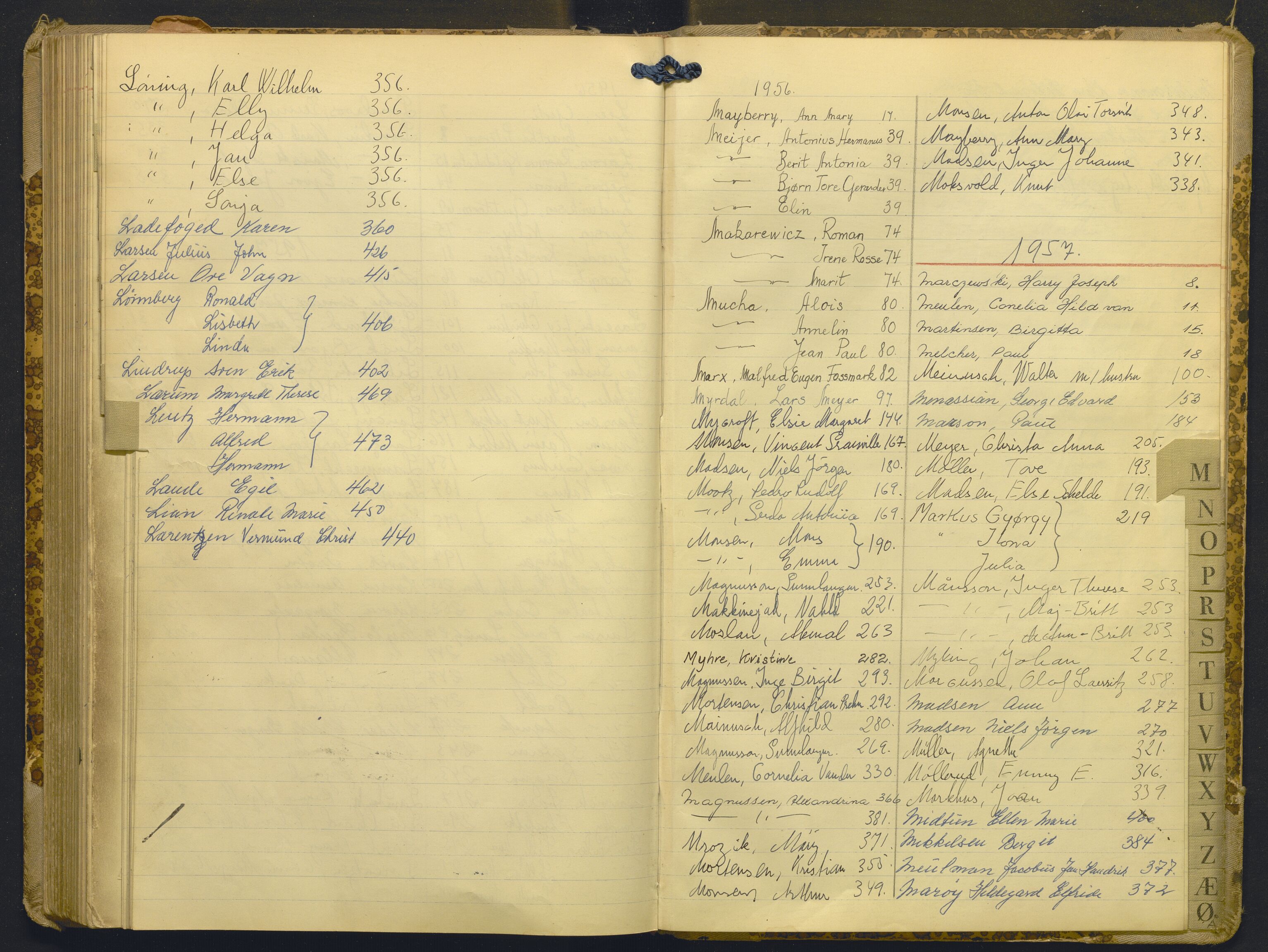 Hordaland politidistrikt, AV/SAB-A-64101/K/Ka/L0006: Framandsakjournal med register, 1956-1957