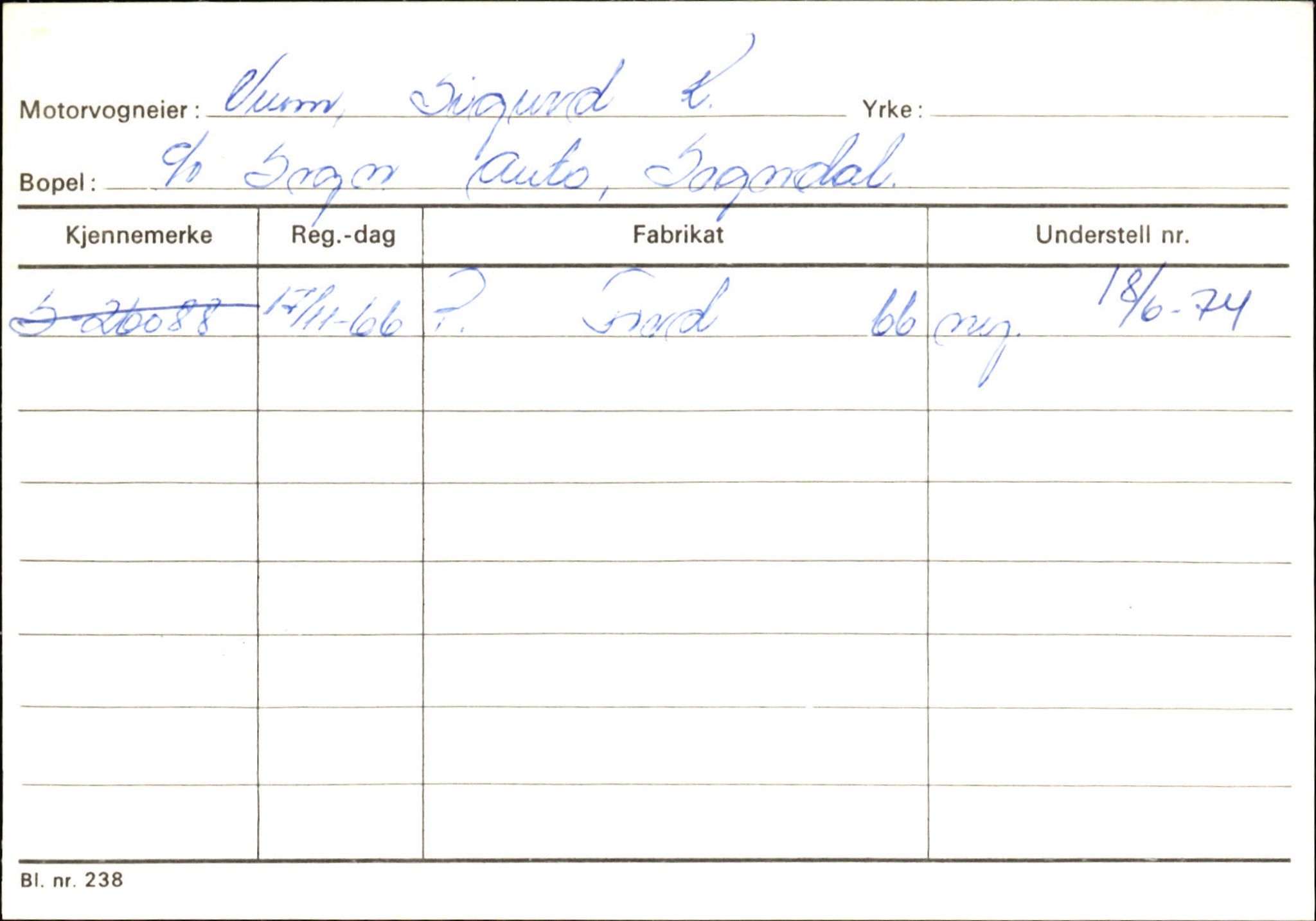 Statens vegvesen, Sogn og Fjordane vegkontor, AV/SAB-A-5301/4/F/L0125: Eigarregister Sogndal V-Å. Aurland A-Å. Fjaler A-N, 1945-1975, p. 76