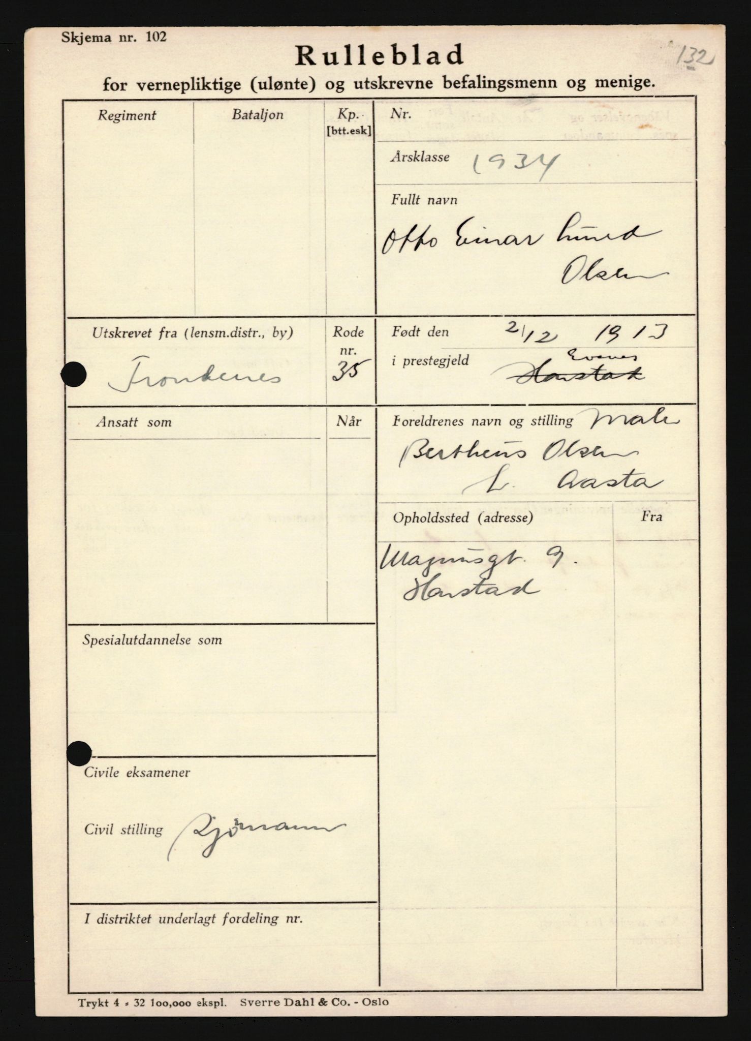 Forsvaret, Troms infanteriregiment nr. 16, AV/RA-RAFA-3146/P/Pa/L0018: Rulleblad for regimentets menige mannskaper, årsklasse 1934, 1934, p. 929