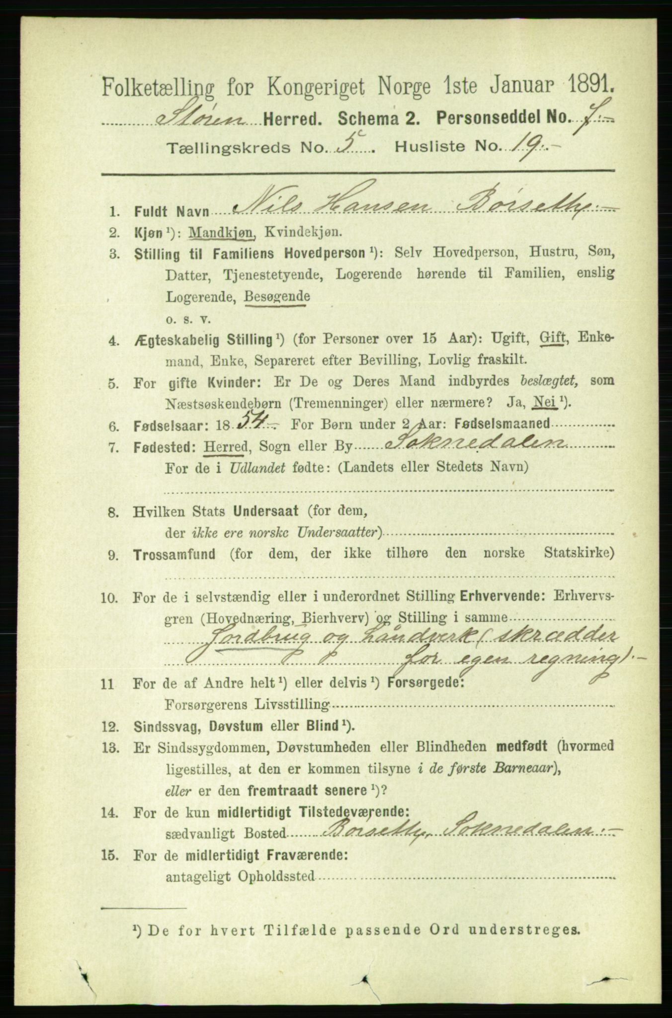 RA, 1891 census for 1648 Støren, 1891, p. 2048