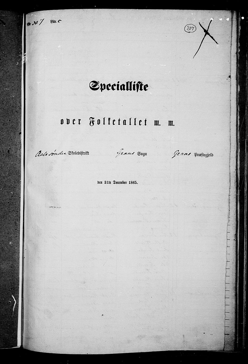 RA, 1865 census for Gran, 1865, p. 381