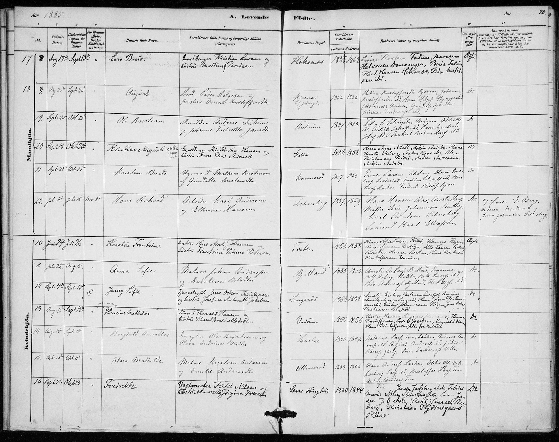 Sem kirkebøker, AV/SAKO-A-5/F/Fa/L0010: Parish register (official) no. I 10, 1878-1887, p. 28