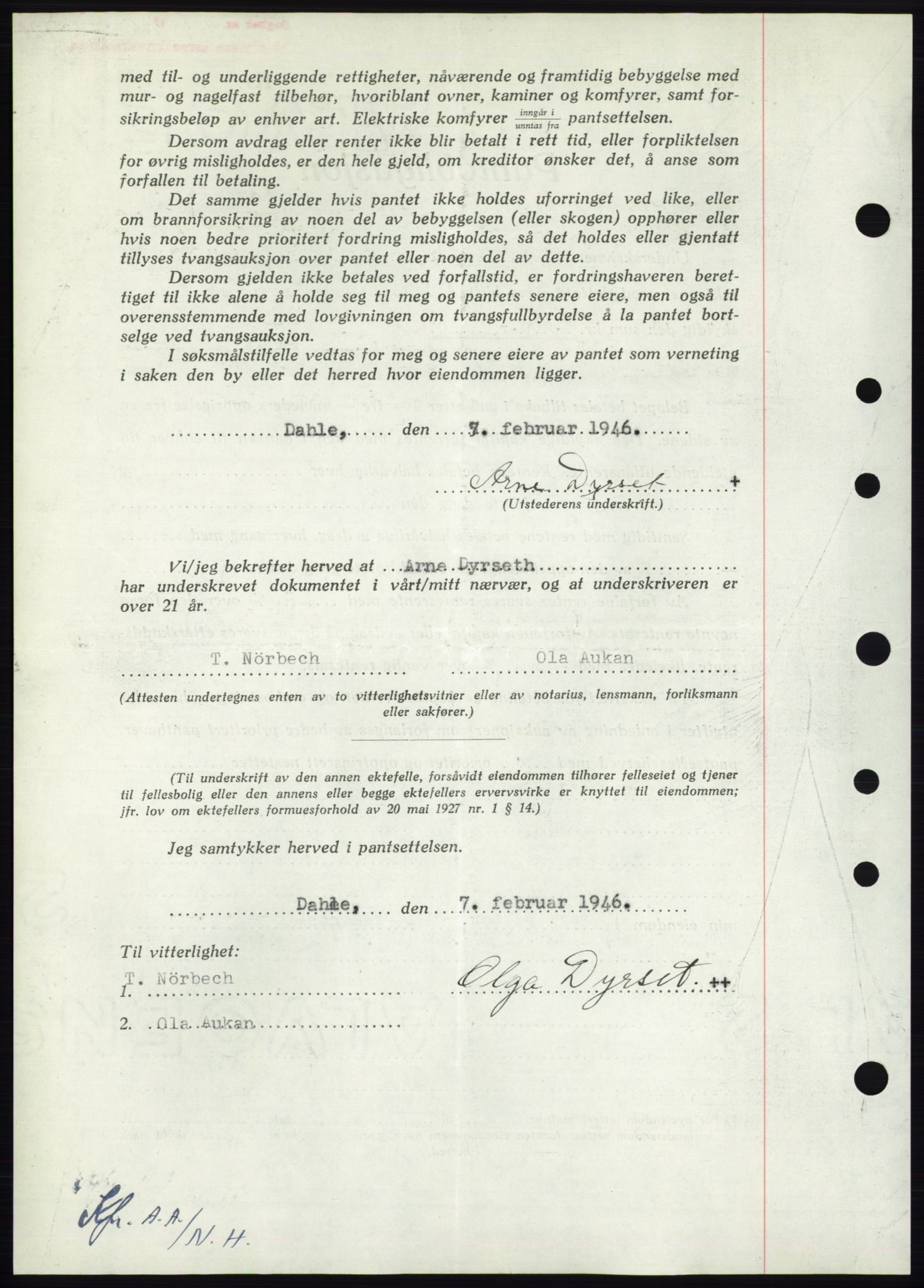 Nordmøre sorenskriveri, AV/SAT-A-4132/1/2/2Ca: Mortgage book no. B93b, 1946-1946, Diary no: : 414/1946