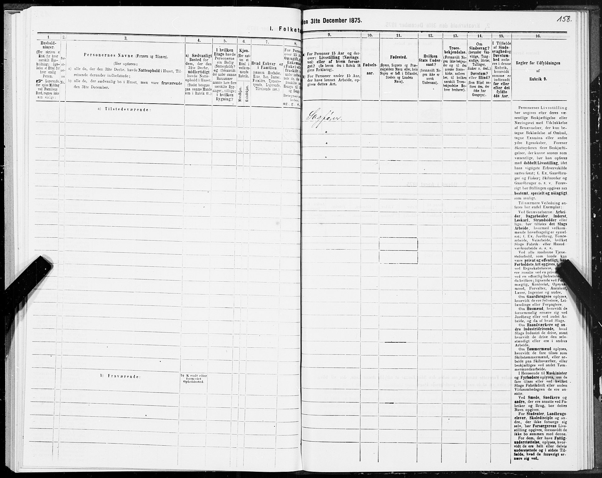 SAT, 1875 census for 1701B Levanger/Levanger, 1875, p. 158