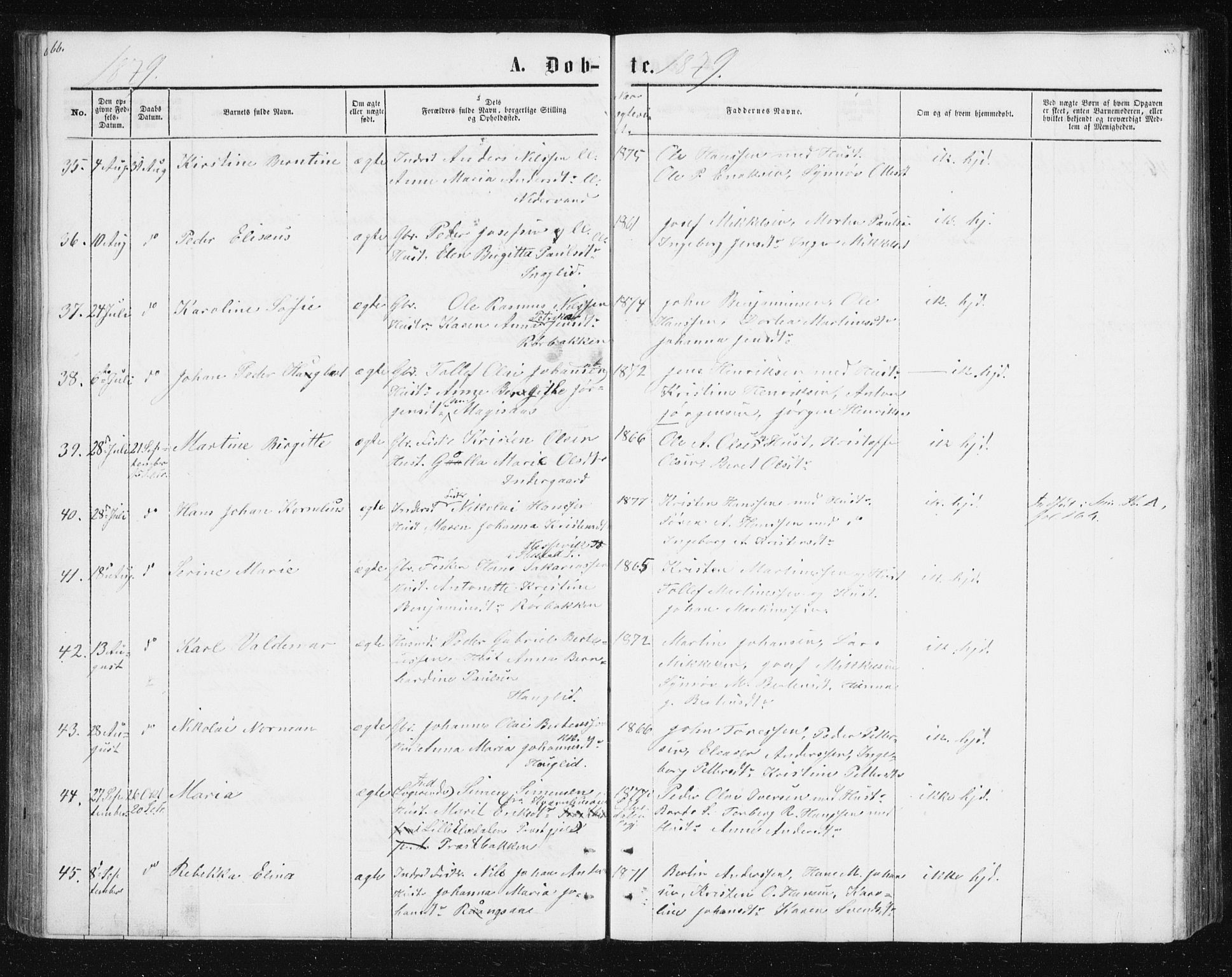 Ibestad sokneprestembete, AV/SATØ-S-0077/H/Ha/Hab/L0013klokker: Parish register (copy) no. 13, 1865-1879, p. 66