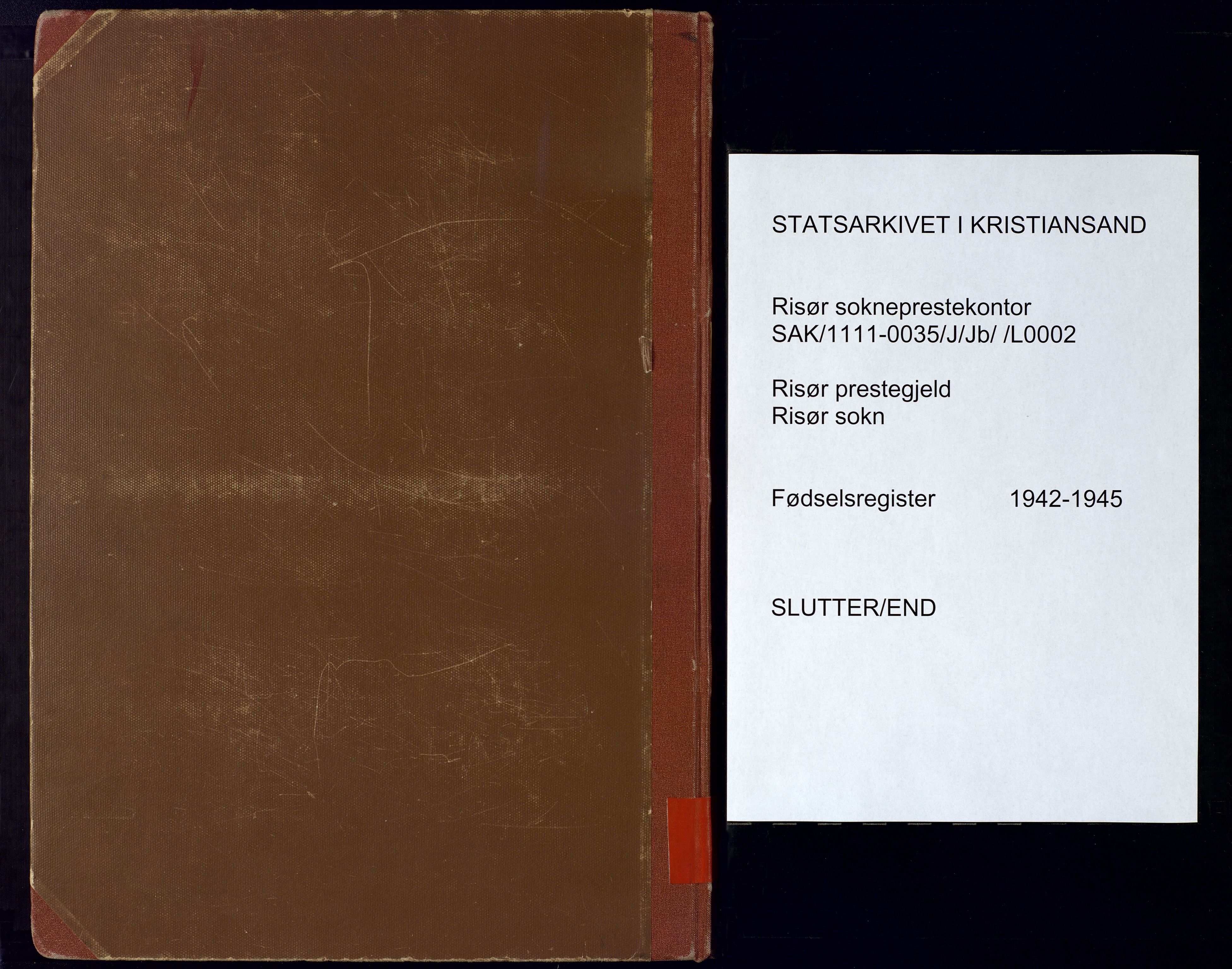 Risør sokneprestkontor, AV/SAK-1111-0035/J/Jb/L0002: Birth register no. A-VI-8, 1942-1945