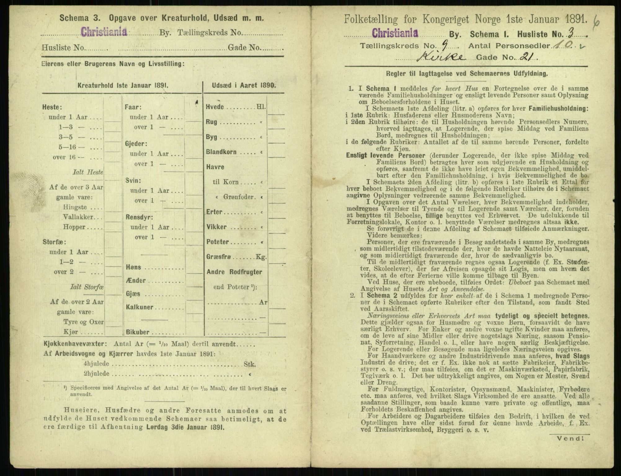 RA, 1891 census for 0301 Kristiania, 1891, p. 3989