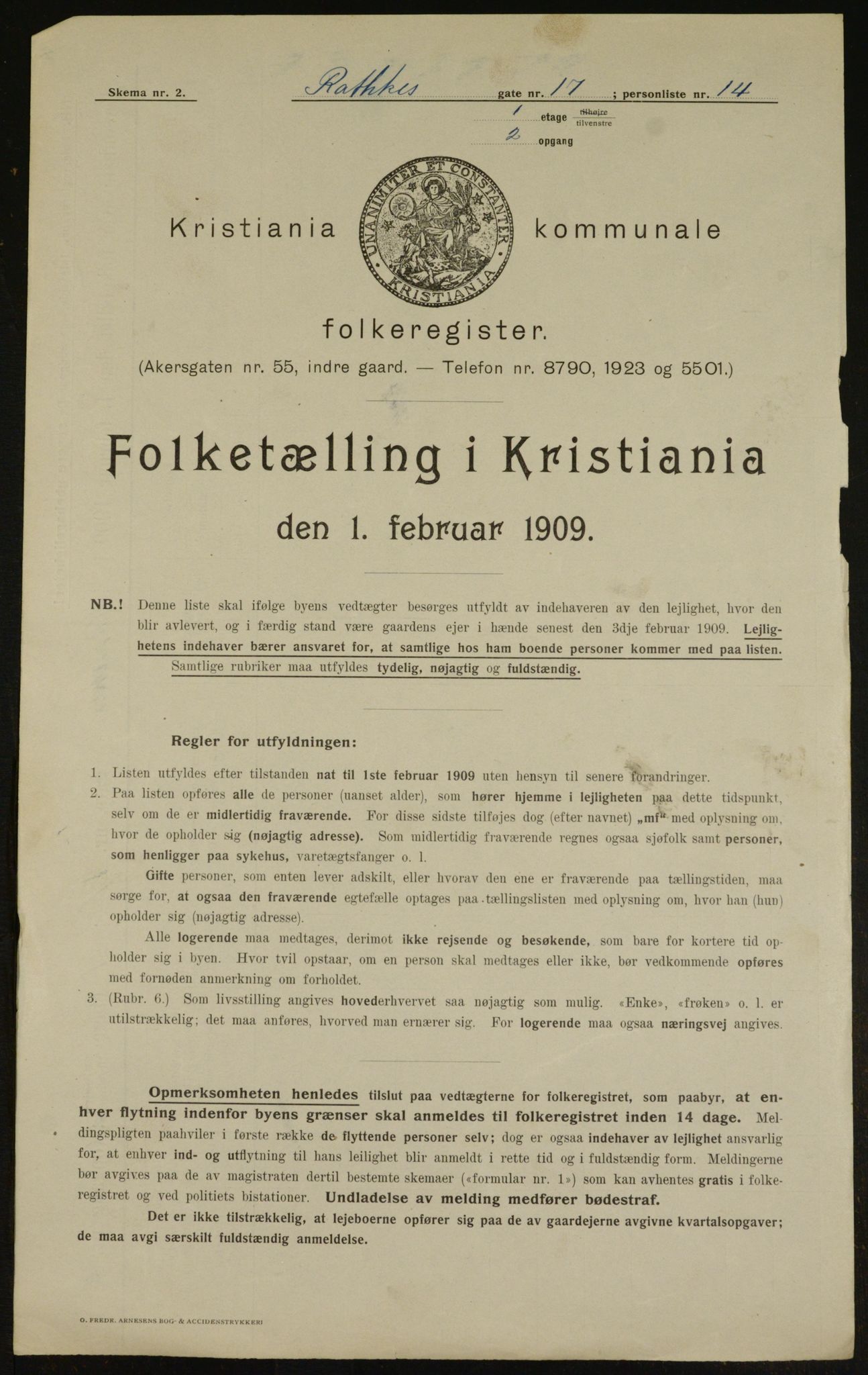 OBA, Municipal Census 1909 for Kristiania, 1909, p. 74930