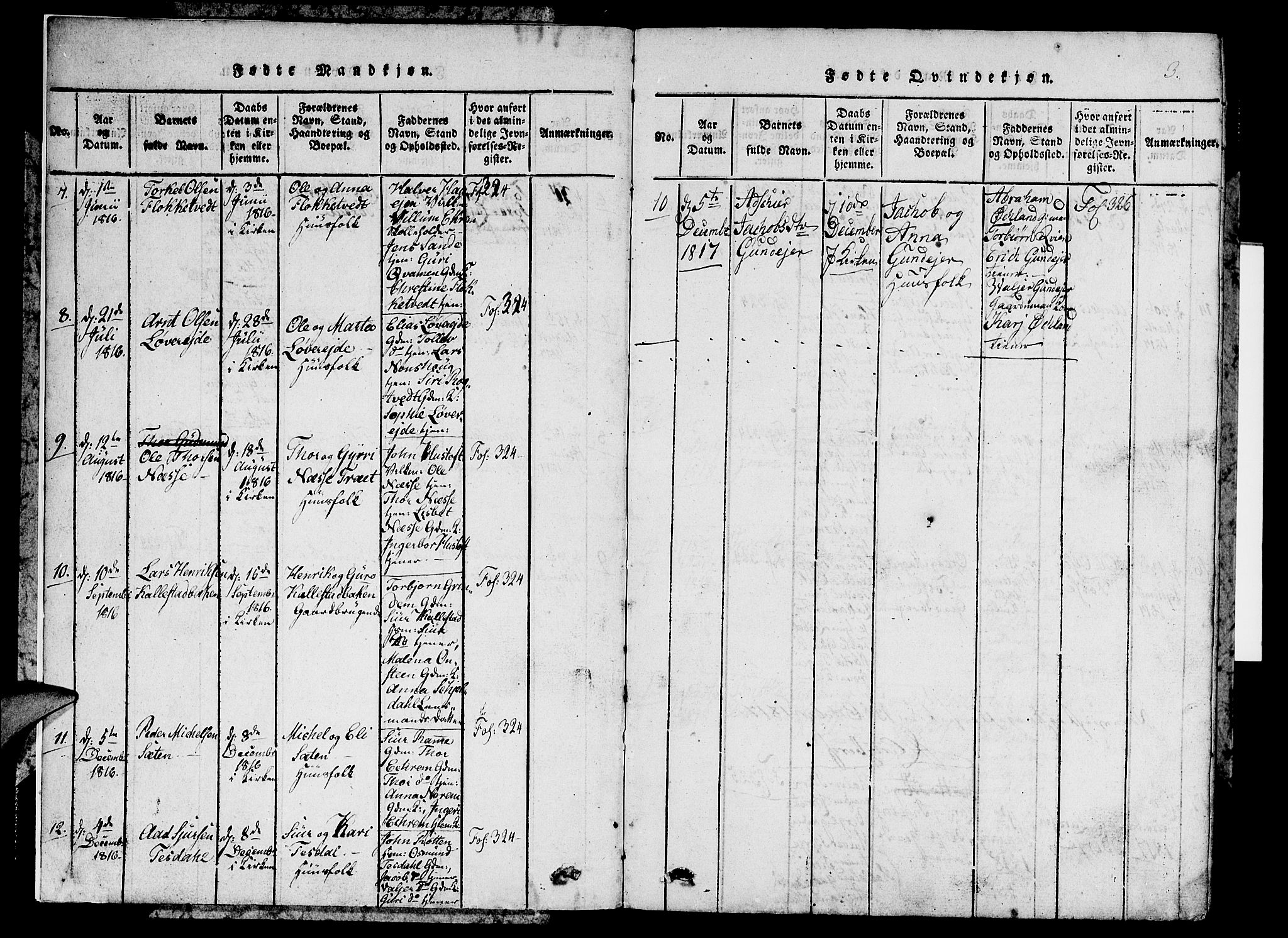 Etne sokneprestembete, AV/SAB-A-75001/H/Hab: Parish register (copy) no. C 1, 1816-1841, p. 3