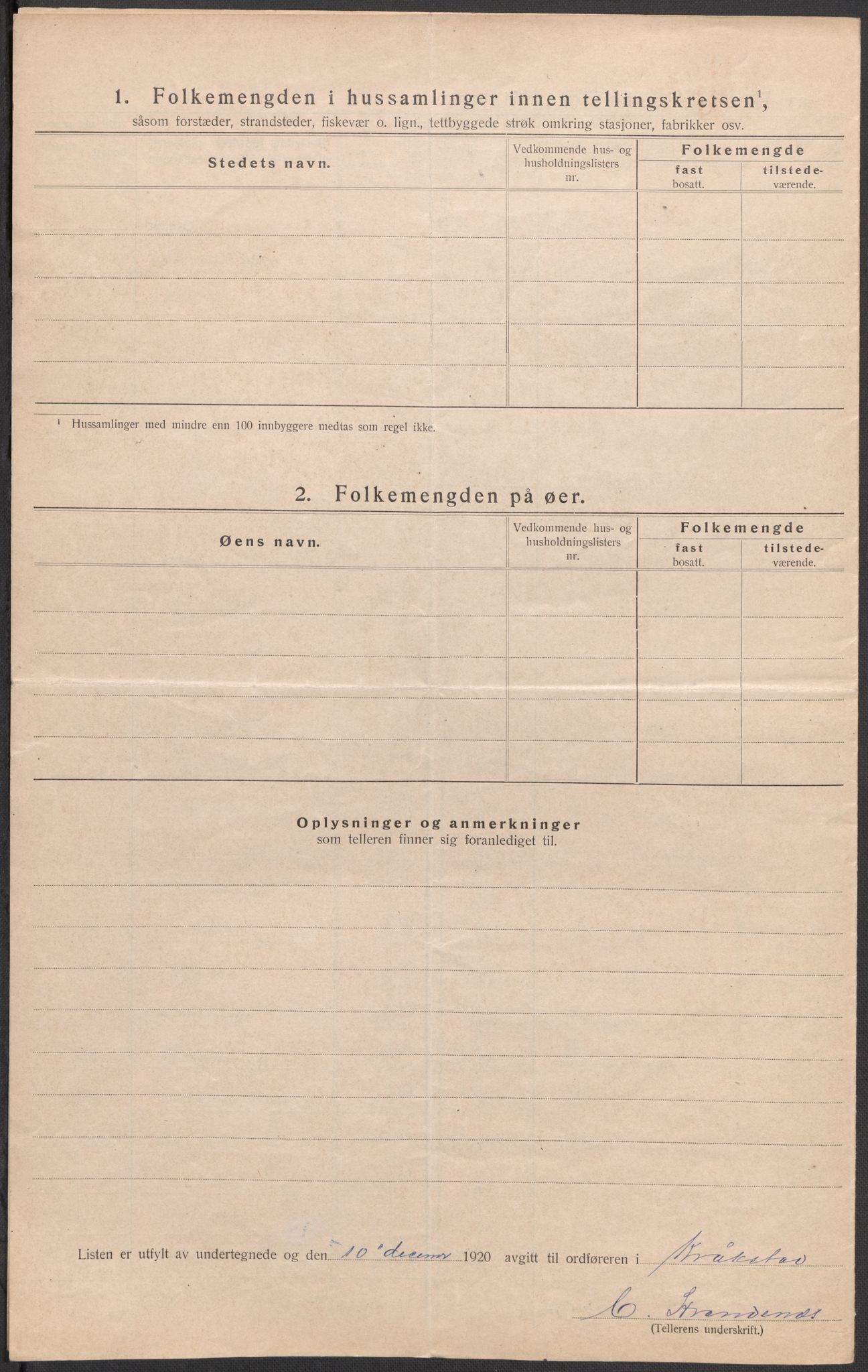 SAO, 1920 census for Kråkstad, 1920, p. 19