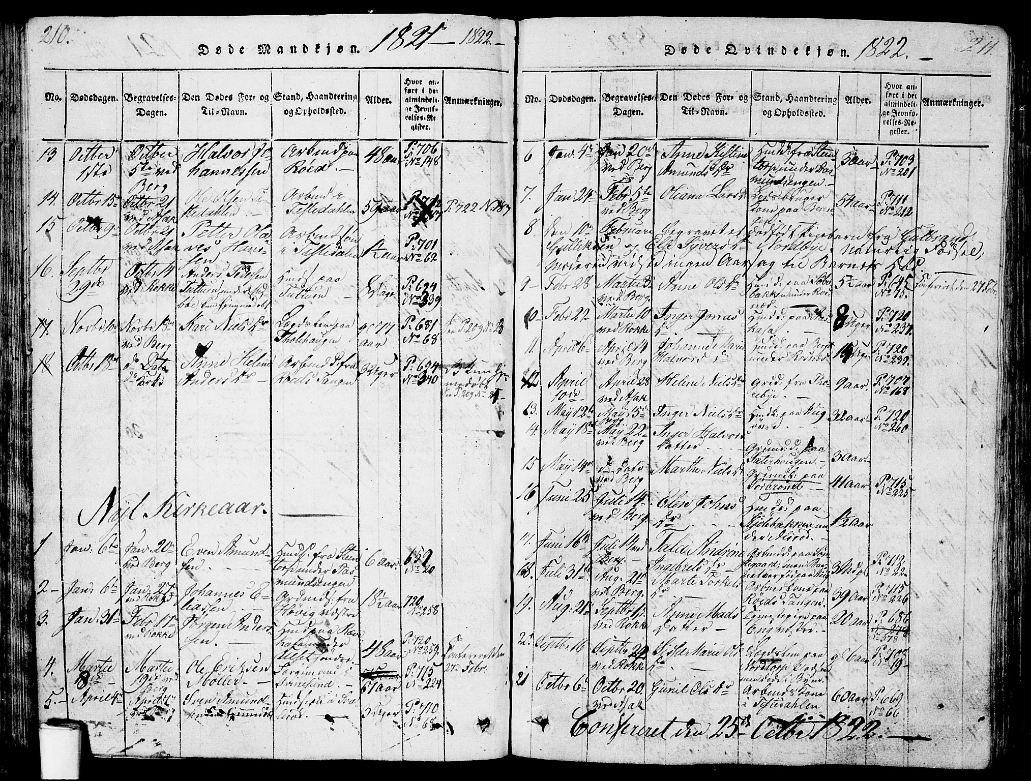 Berg prestekontor Kirkebøker, SAO/A-10902/G/Ga/L0001: Parish register (copy) no. I 1, 1815-1832, p. 210-211