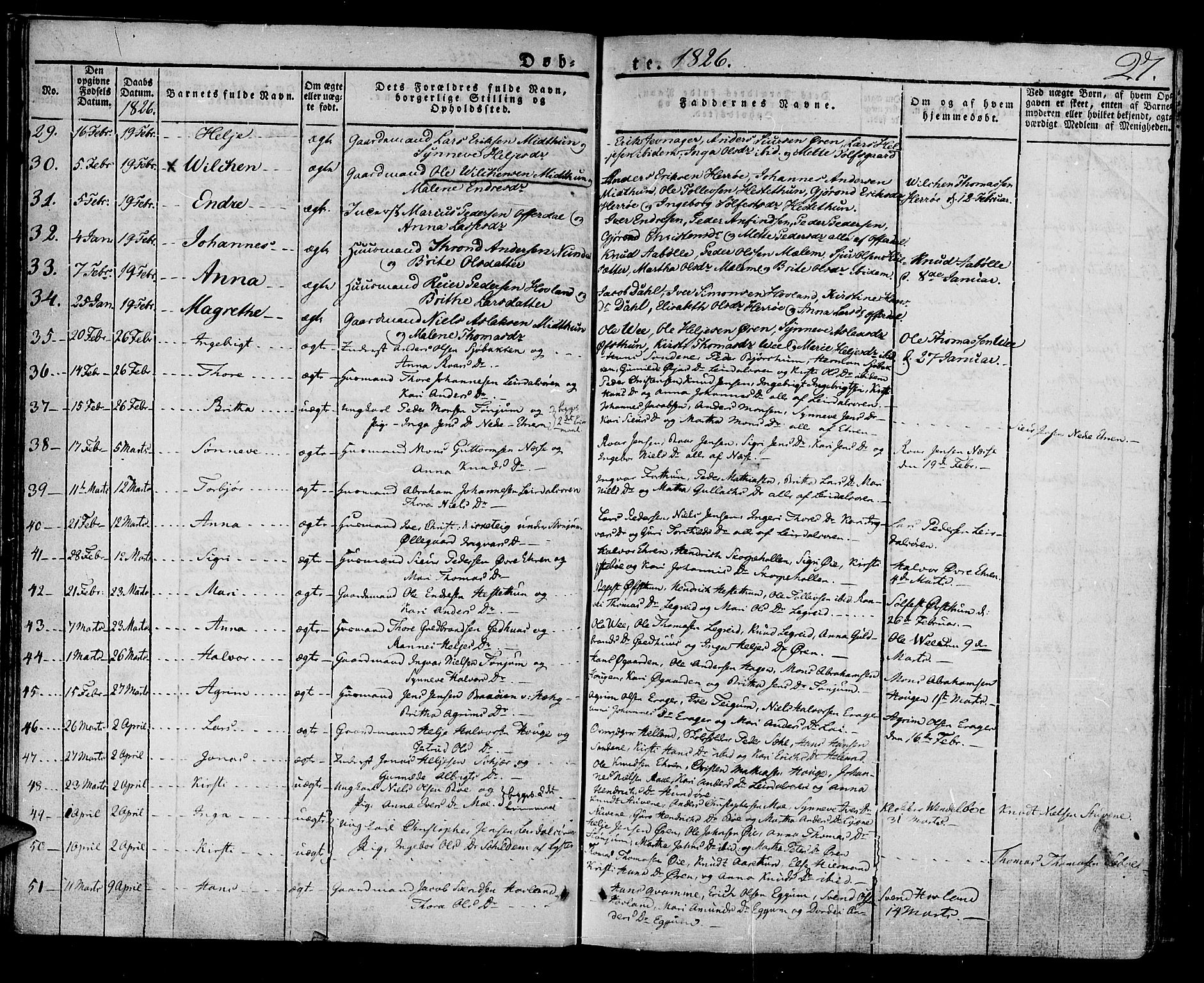 Lærdal sokneprestembete, SAB/A-81201: Parish register (official) no. A 5, 1822-1834, p. 27