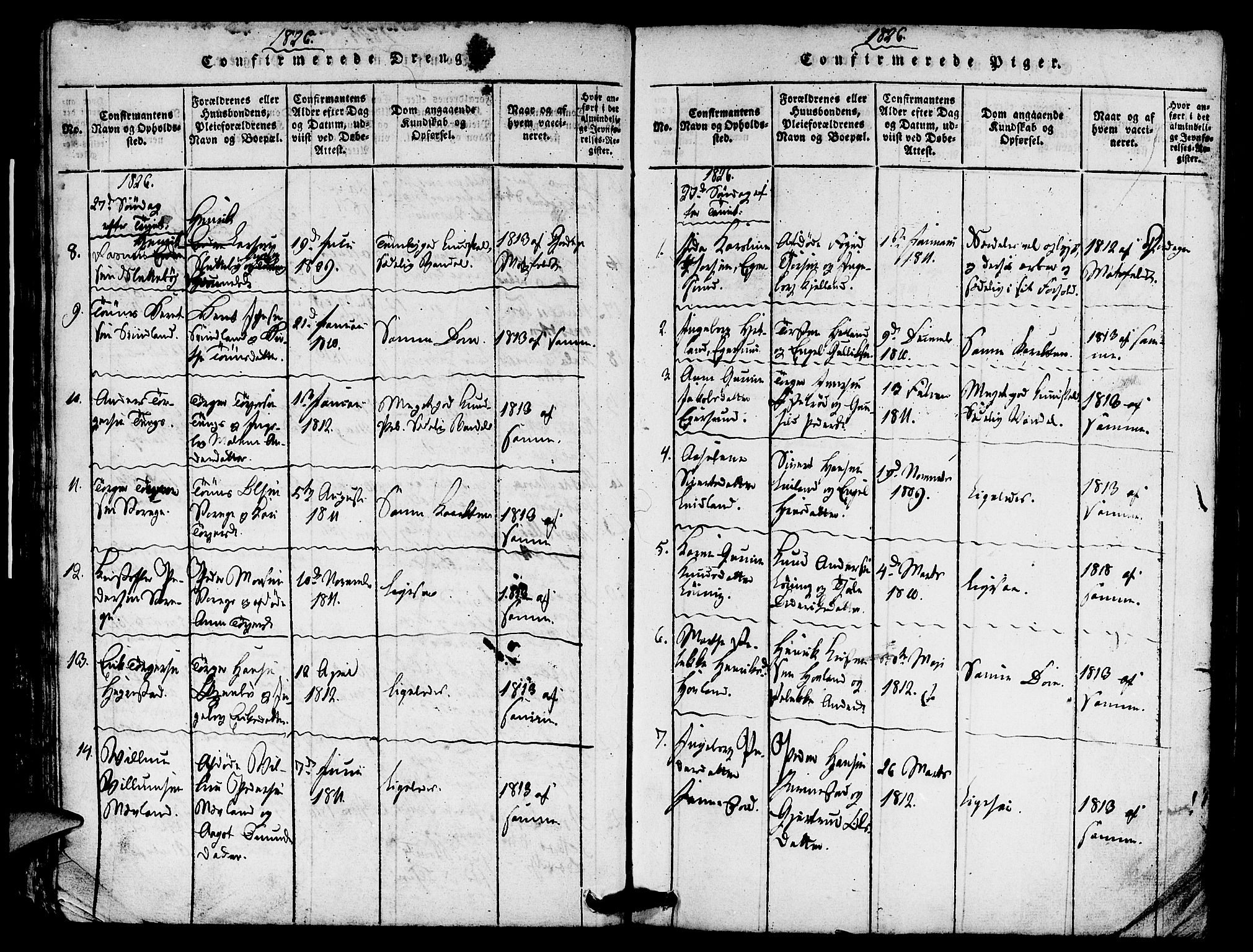 Eigersund sokneprestkontor, AV/SAST-A-101807/S08/L0007: Parish register (official) no. A 7, 1815-1827