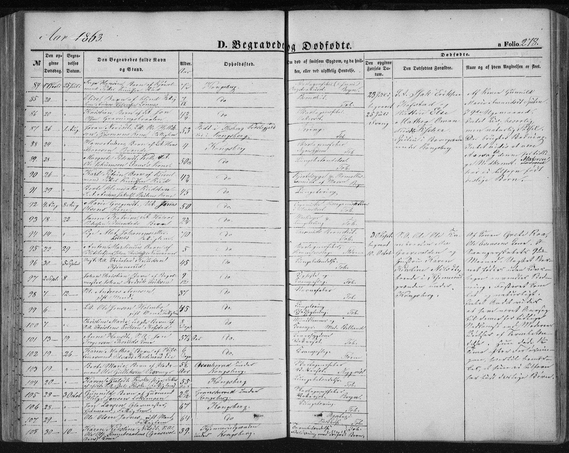 Kongsberg kirkebøker, AV/SAKO-A-22/F/Fa/L0010: Parish register (official) no. I 10, 1859-1875, p. 278