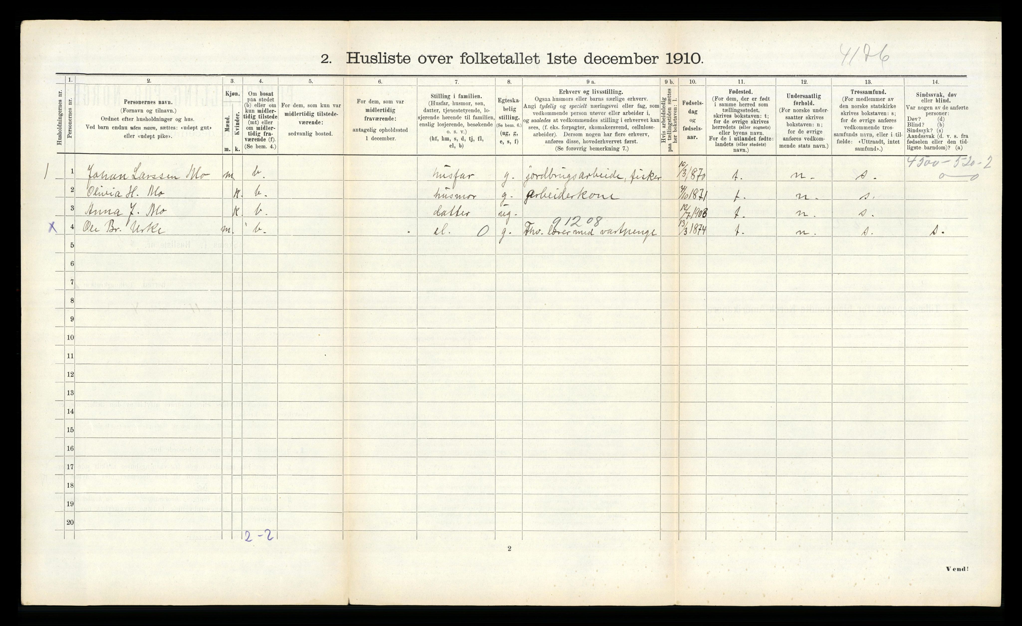 RA, 1910 census for Hjørundfjord, 1910, p. 117