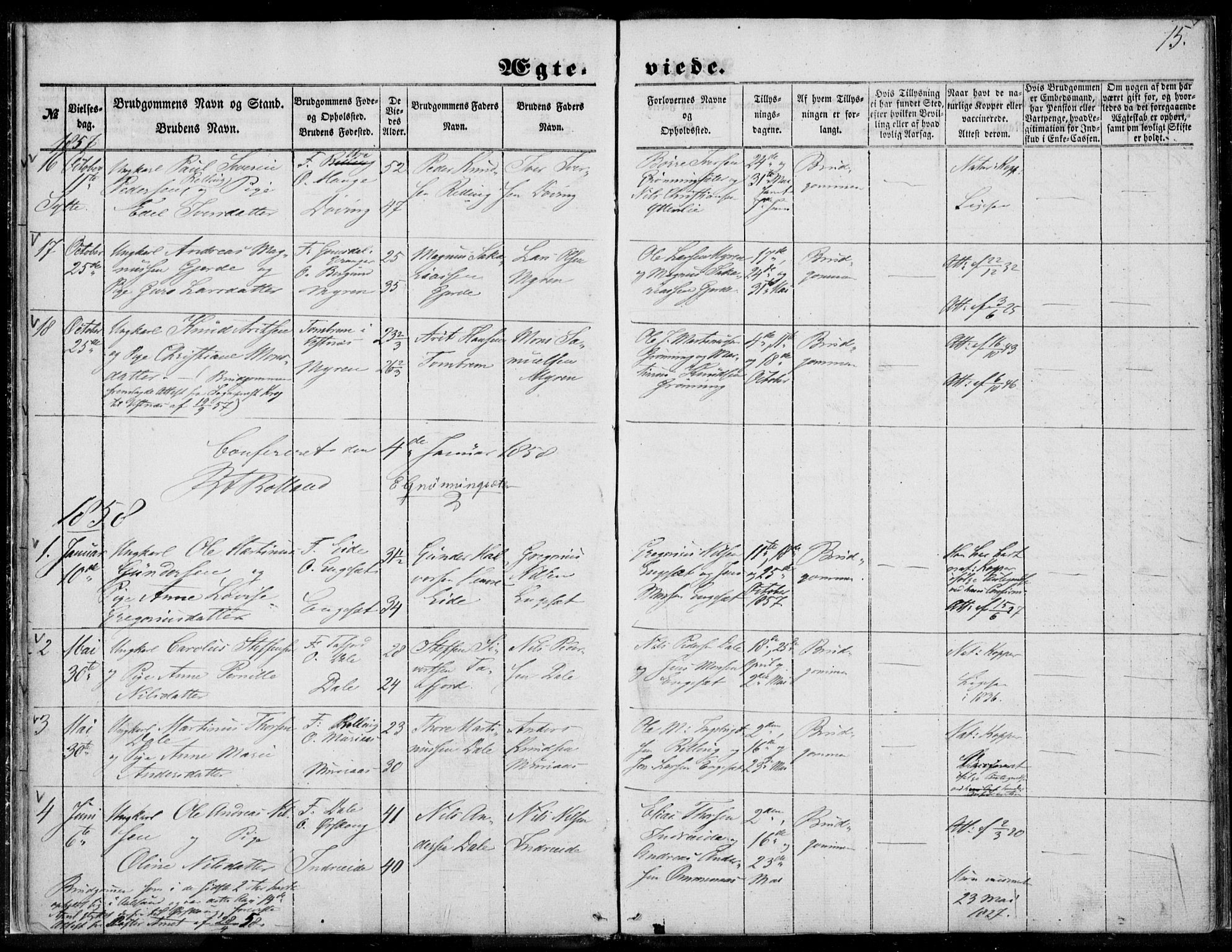 Ministerialprotokoller, klokkerbøker og fødselsregistre - Møre og Romsdal, SAT/A-1454/519/L0250: Parish register (official) no. 519A09, 1850-1868, p. 15