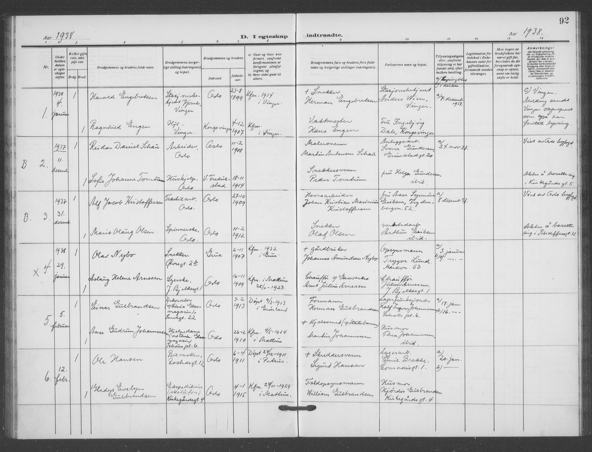 Matteus prestekontor Kirkebøker, AV/SAO-A-10870/F/Fa/L0003: Parish register (official) no. 3, 1917-1938, p. 92