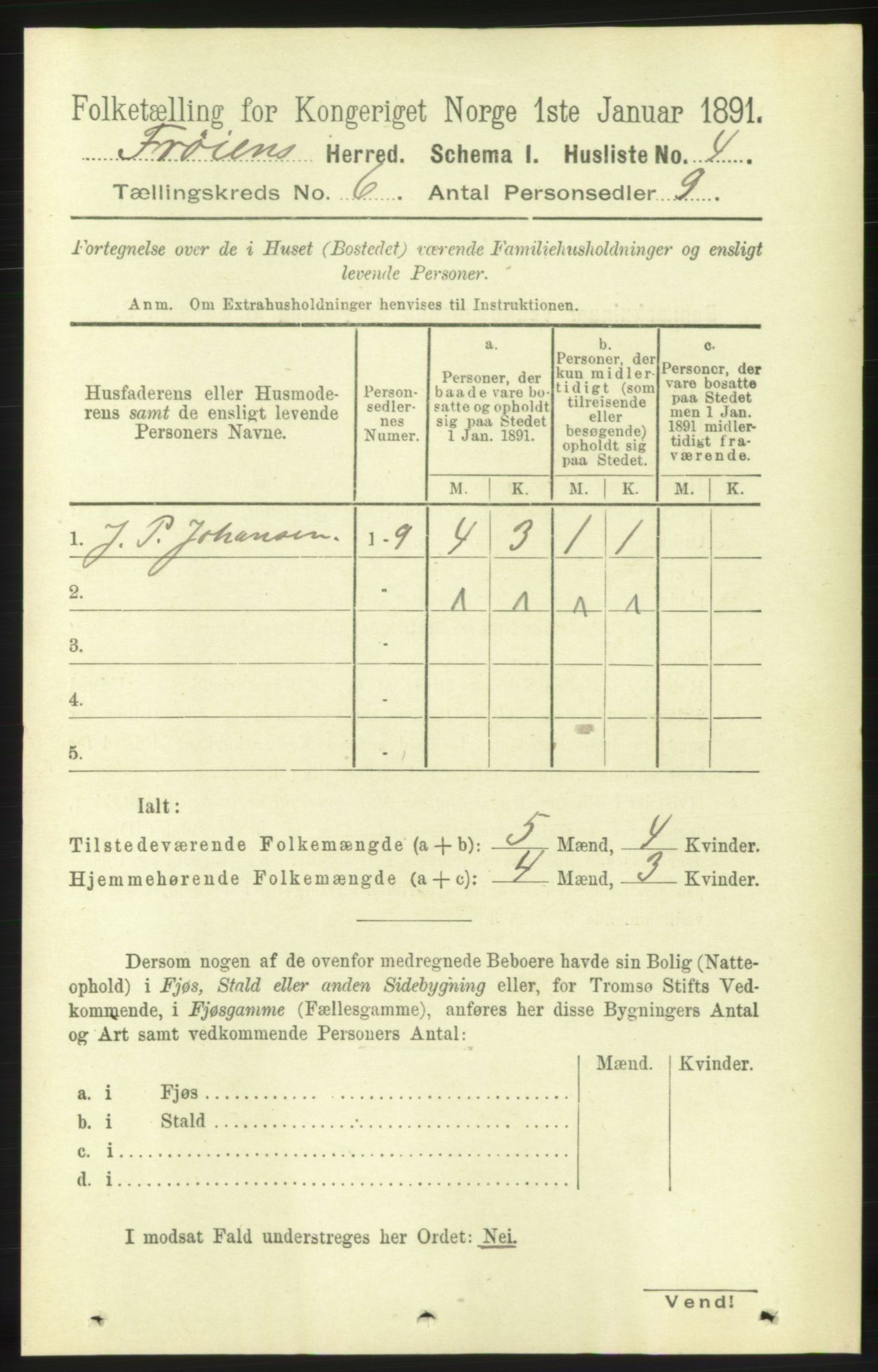 RA, 1891 census for 1619 Frøya, 1891, p. 4070