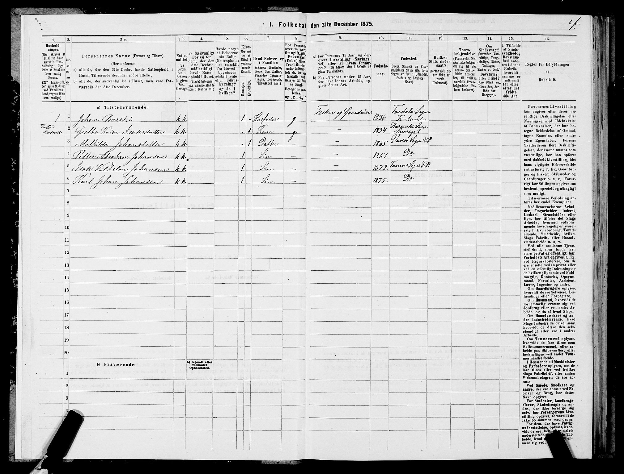 SATØ, 1875 census for 2025P Tana, 1875, p. 2004