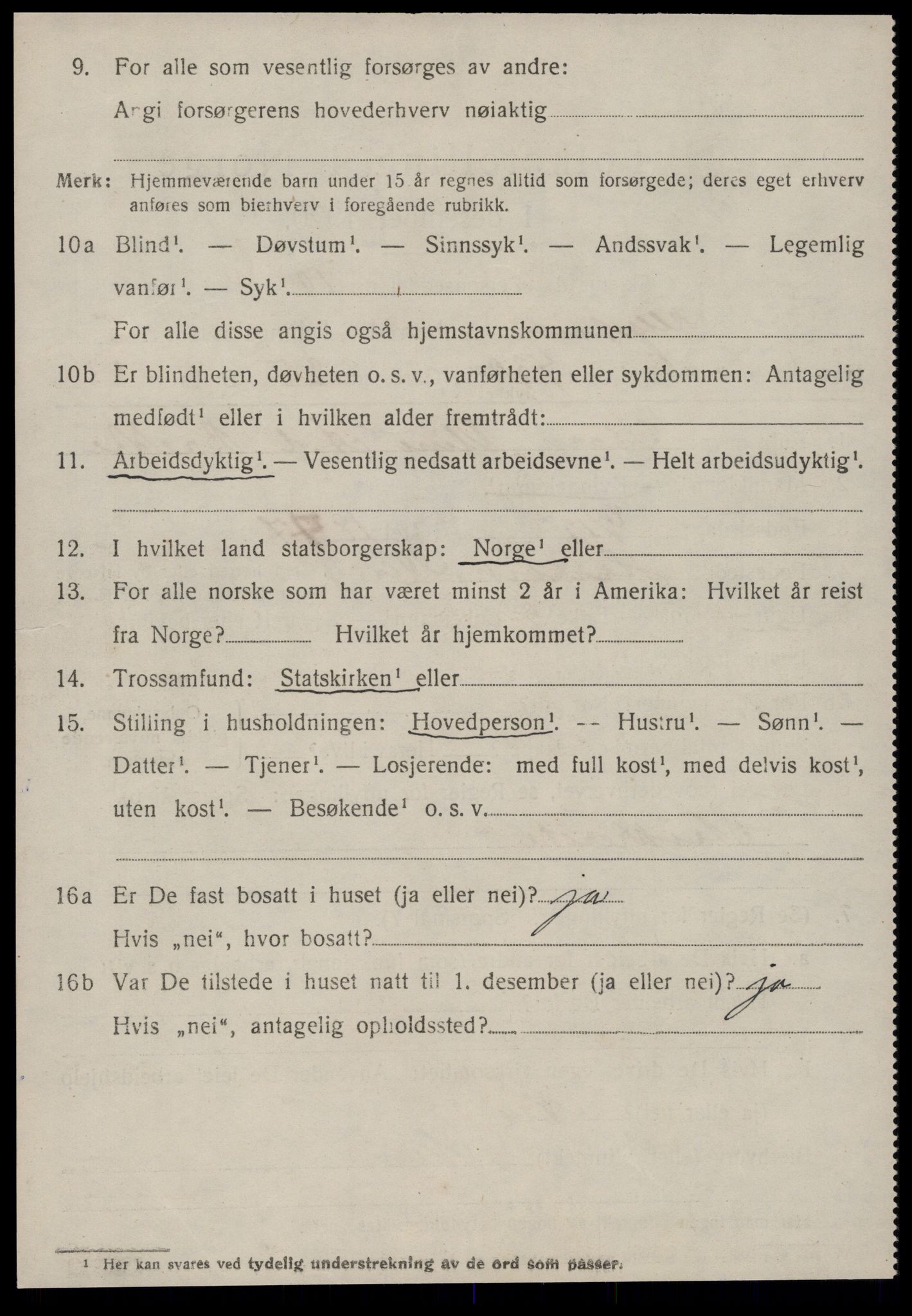 SAT, 1920 census for Ulstein, 1920, p. 3797