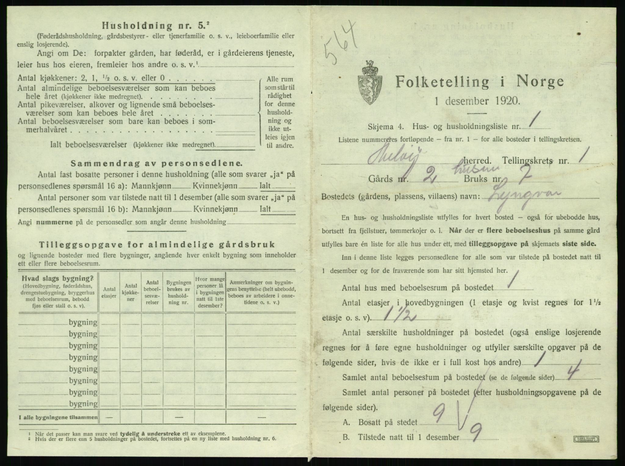 SAT, 1920 census for Meløy, 1920, p. 61