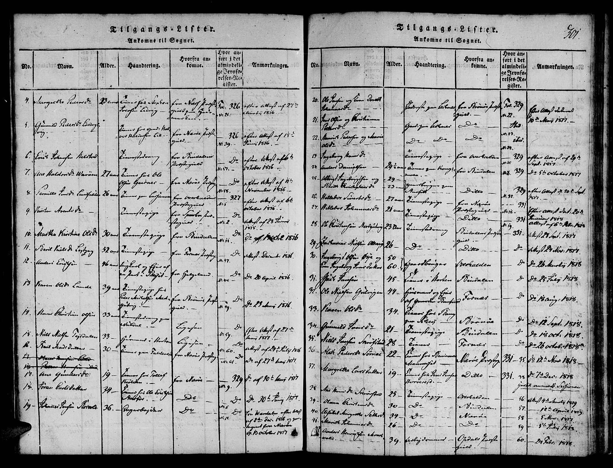 Ministerialprotokoller, klokkerbøker og fødselsregistre - Nord-Trøndelag, SAT/A-1458/780/L0636: Parish register (official) no. 780A03 /1, 1815-1830, p. 301