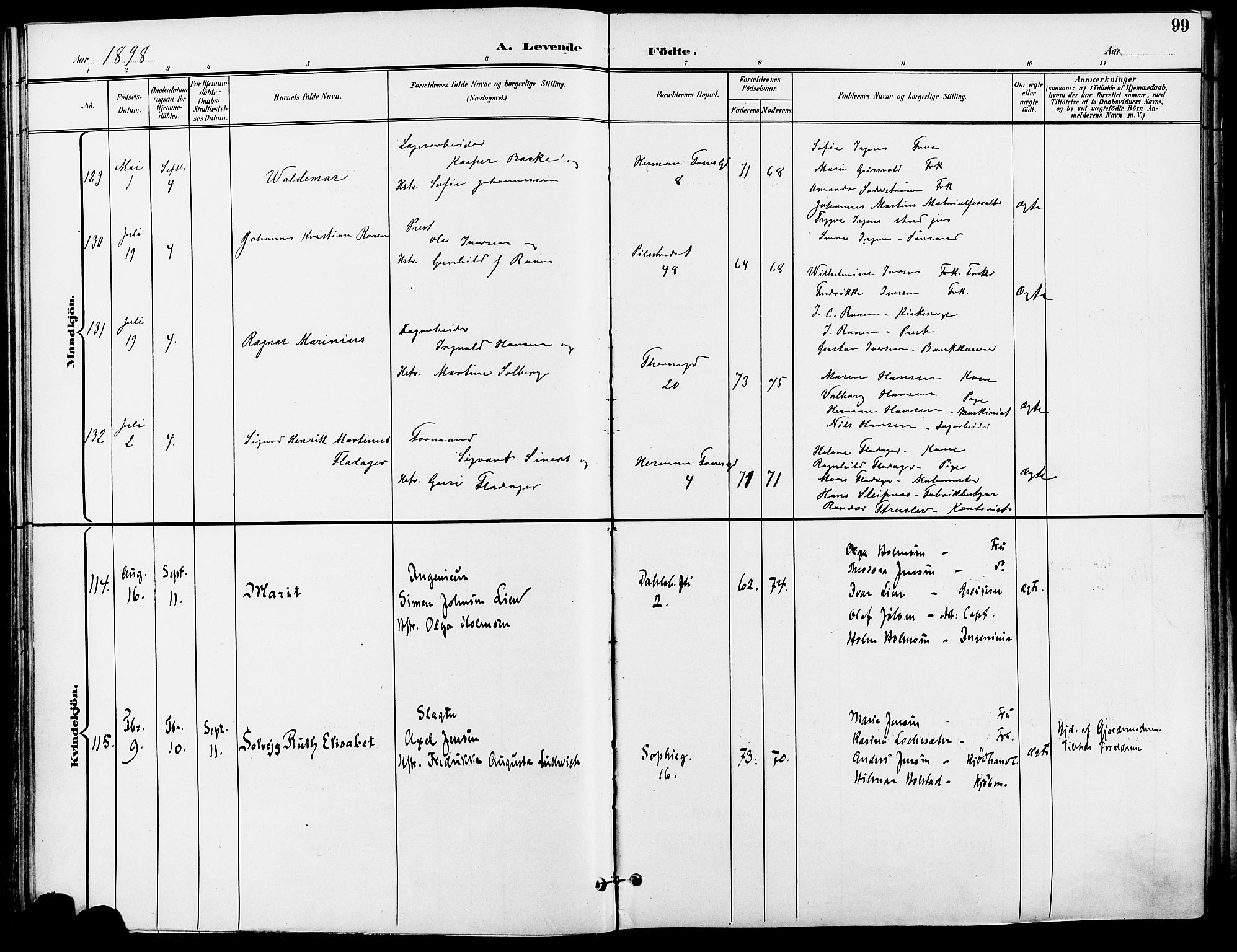 Gamle Aker prestekontor Kirkebøker, AV/SAO-A-10617a/F/L0011: Parish register (official) no. 11, 1896-1901, p. 99